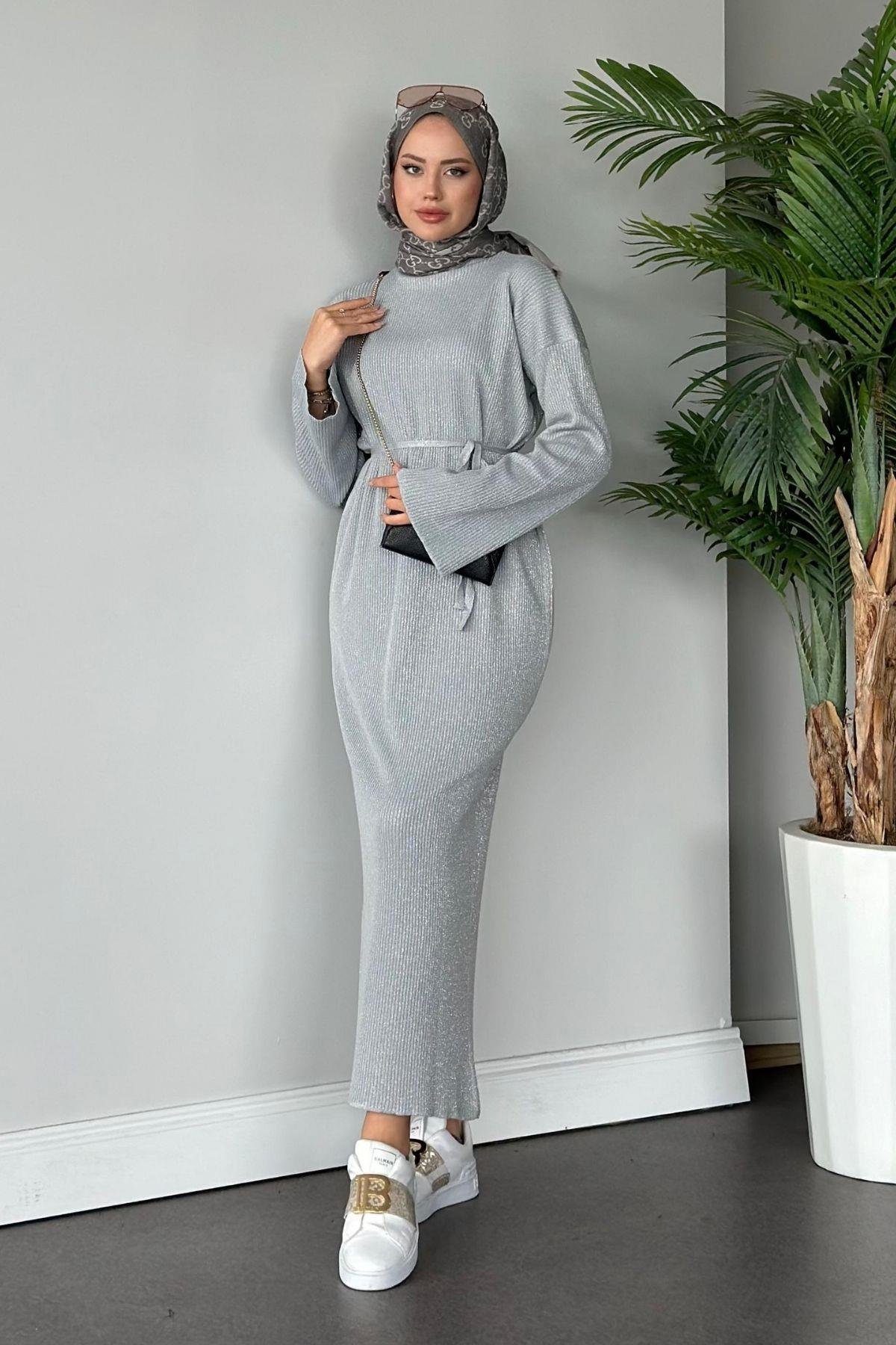 Nesya Triko Elbise Gri, Fiyatları 