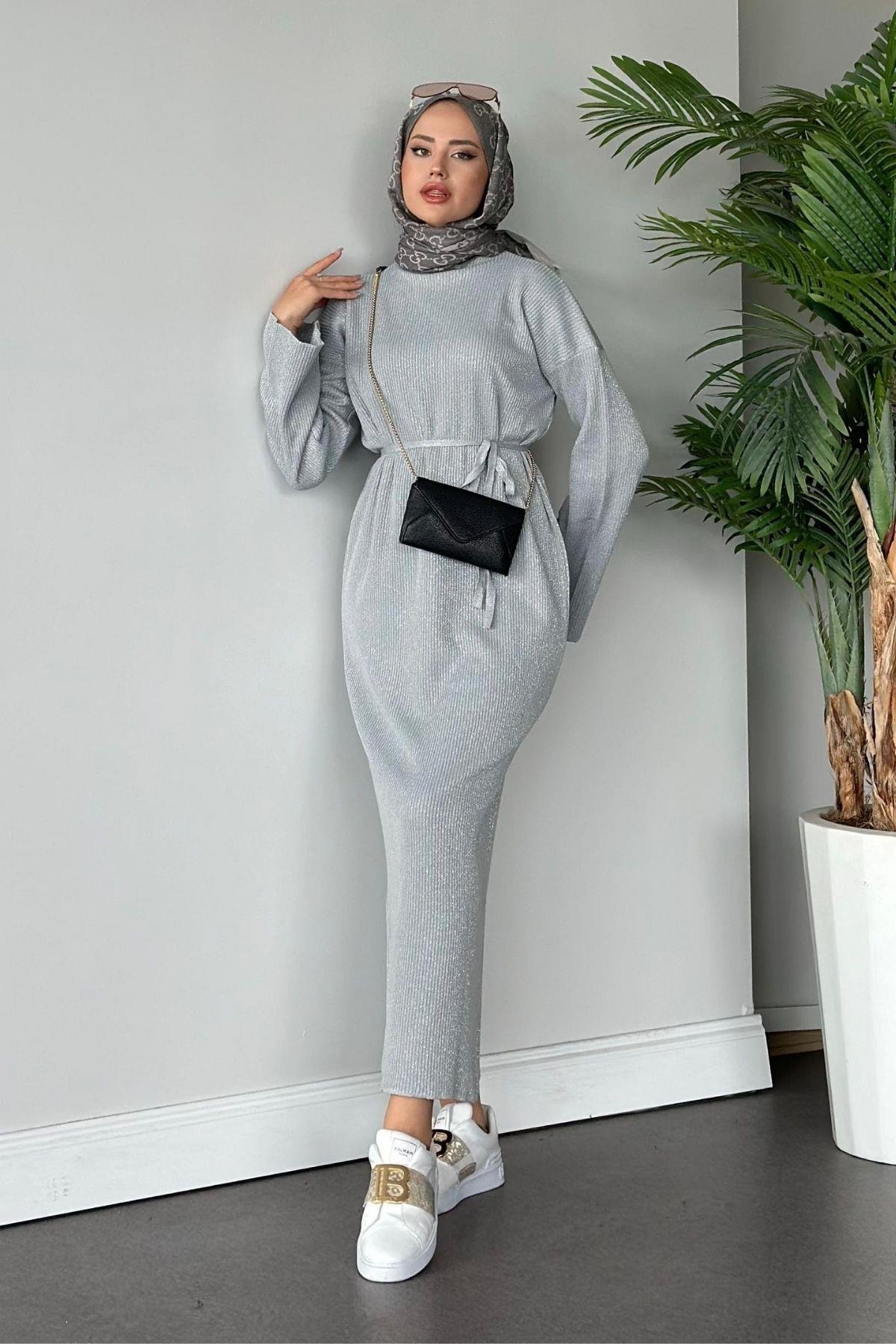 Nesya Triko Elbise Gri, Fiyatları 