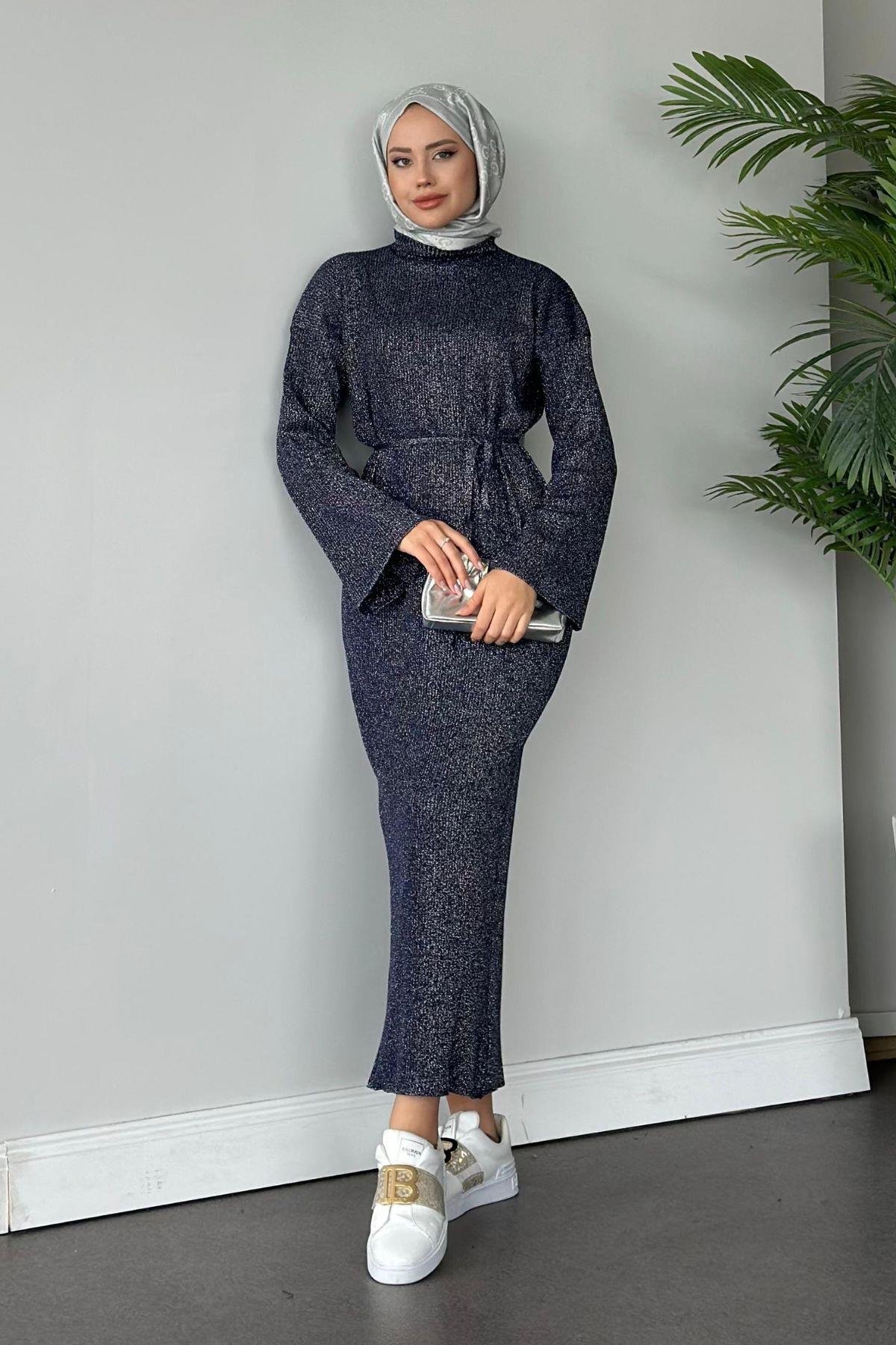 Nesya Triko Elbise Lacivert, Fiyatları 