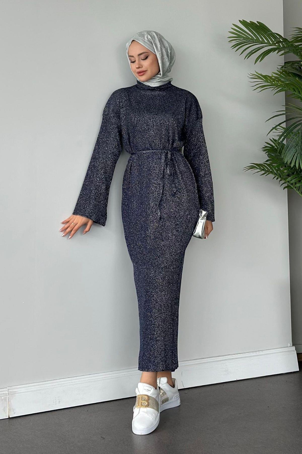 Nesya Triko Elbise Lacivert, Fiyatları 