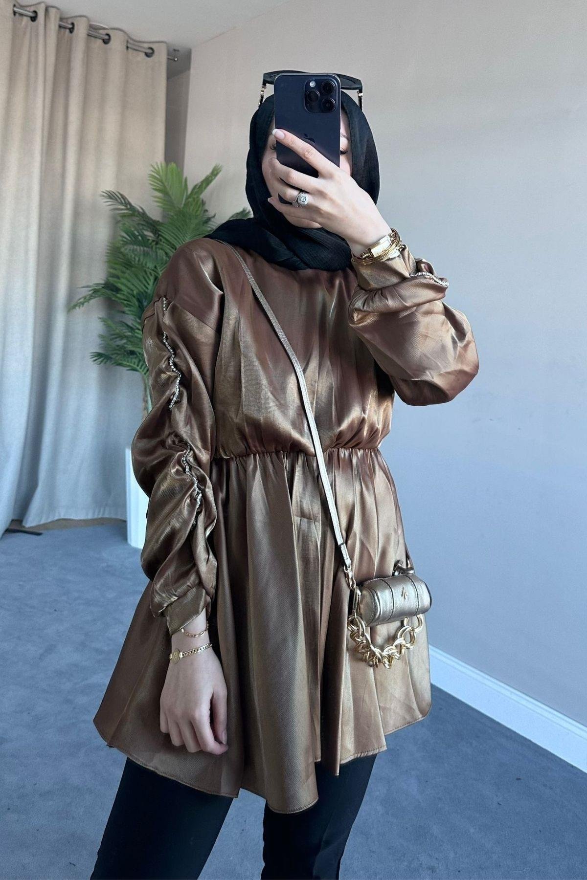 Nilda Tafta Tunik Kahve, Fiyatları 