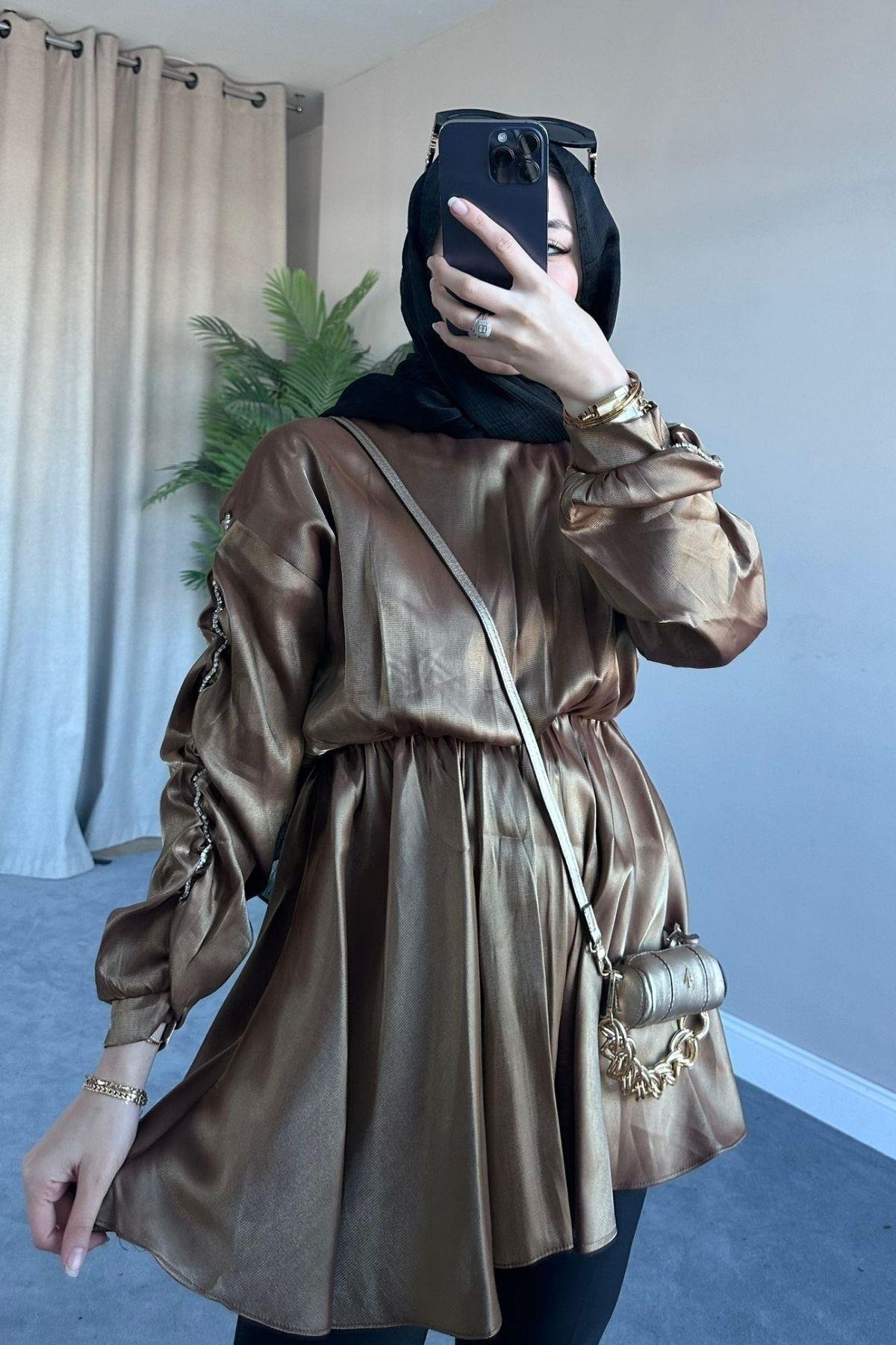 Nilda Tafta Tunik Kahve, Fiyatları 