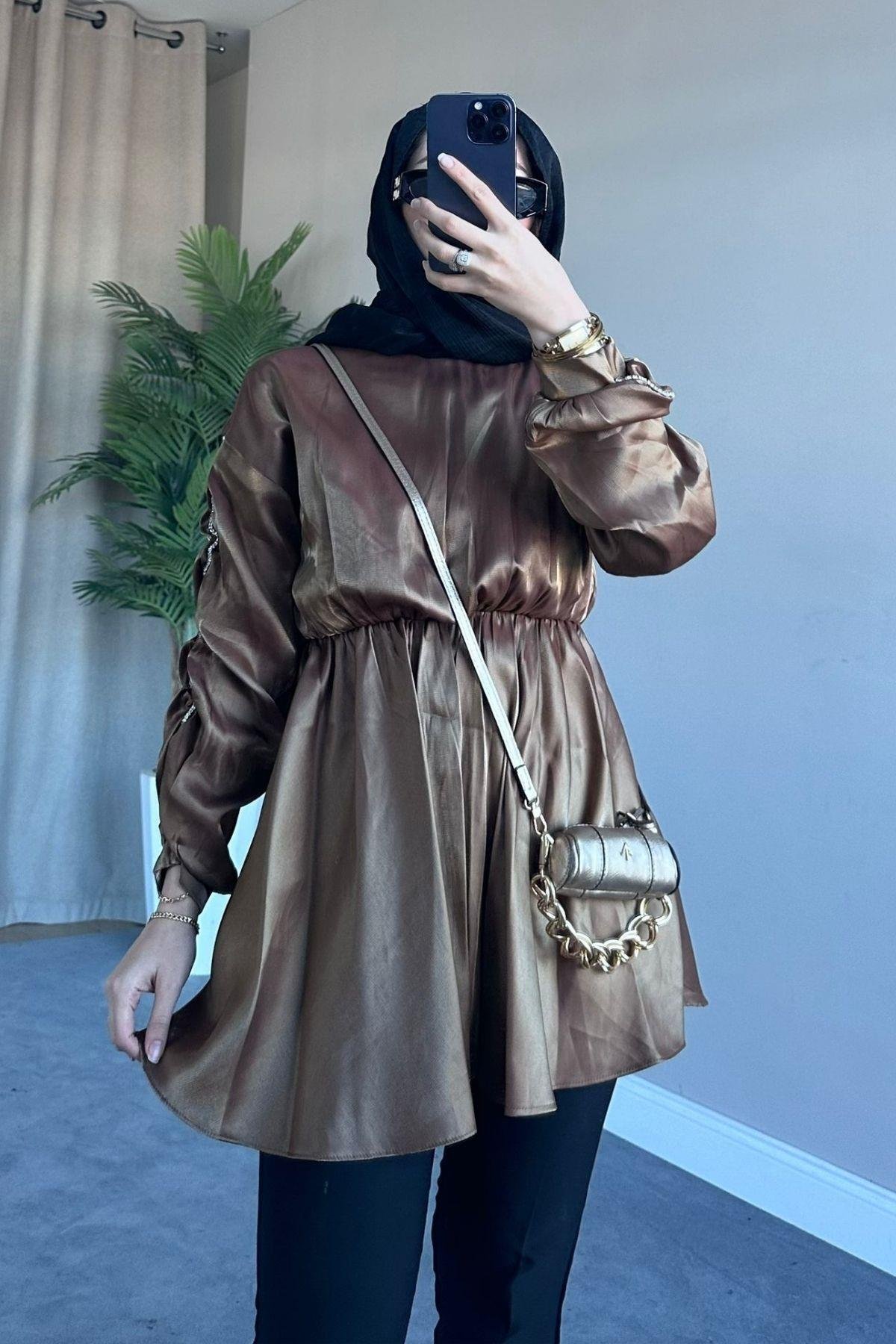 Nilda Tafta Tunik Kahve, Fiyatları 