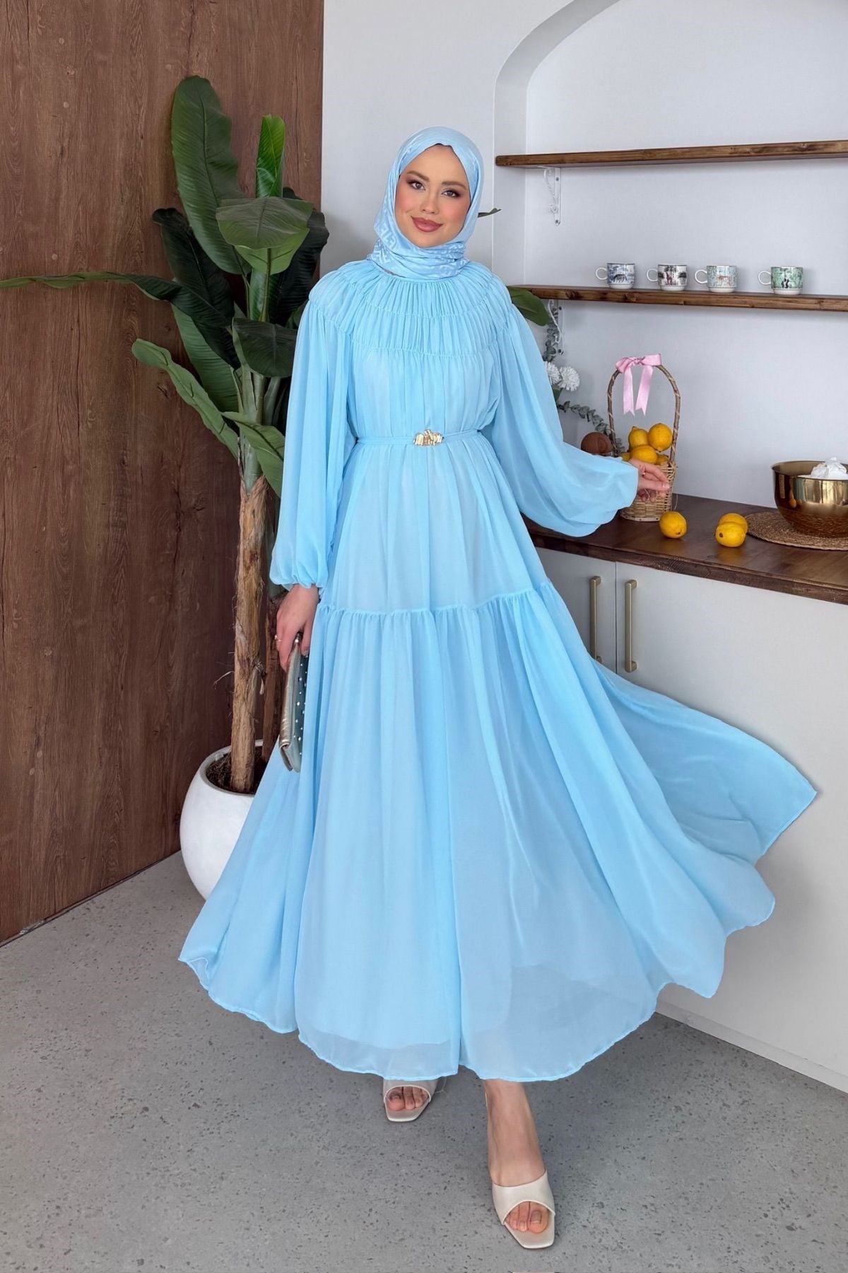 Nilüfer Şifon Elbise Bebe Mavi, Fiyatları Nilüfer Şifon Elbise Bebe Mavi  | Haza Moda
