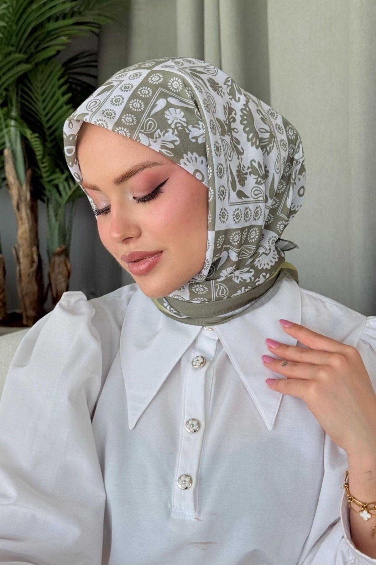 Nisa Soft Eşarp Haki, Fiyatları Nisa Soft Eşarp Haki- Haza Moda 