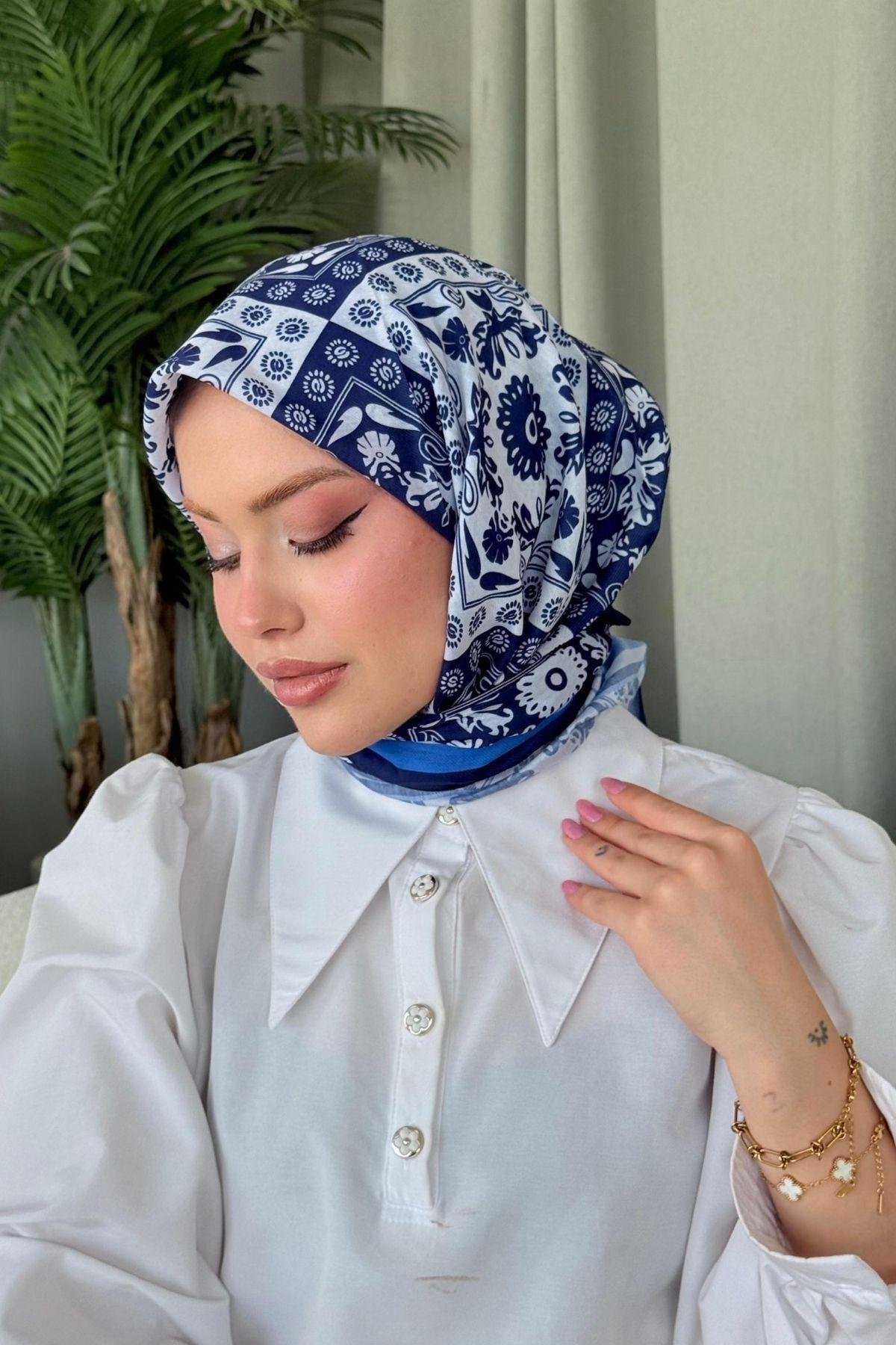 Nisa Soft Eşarp Lacivert, Fiyatları Nisa Soft Eşarp Lacivert- Haza Moda 