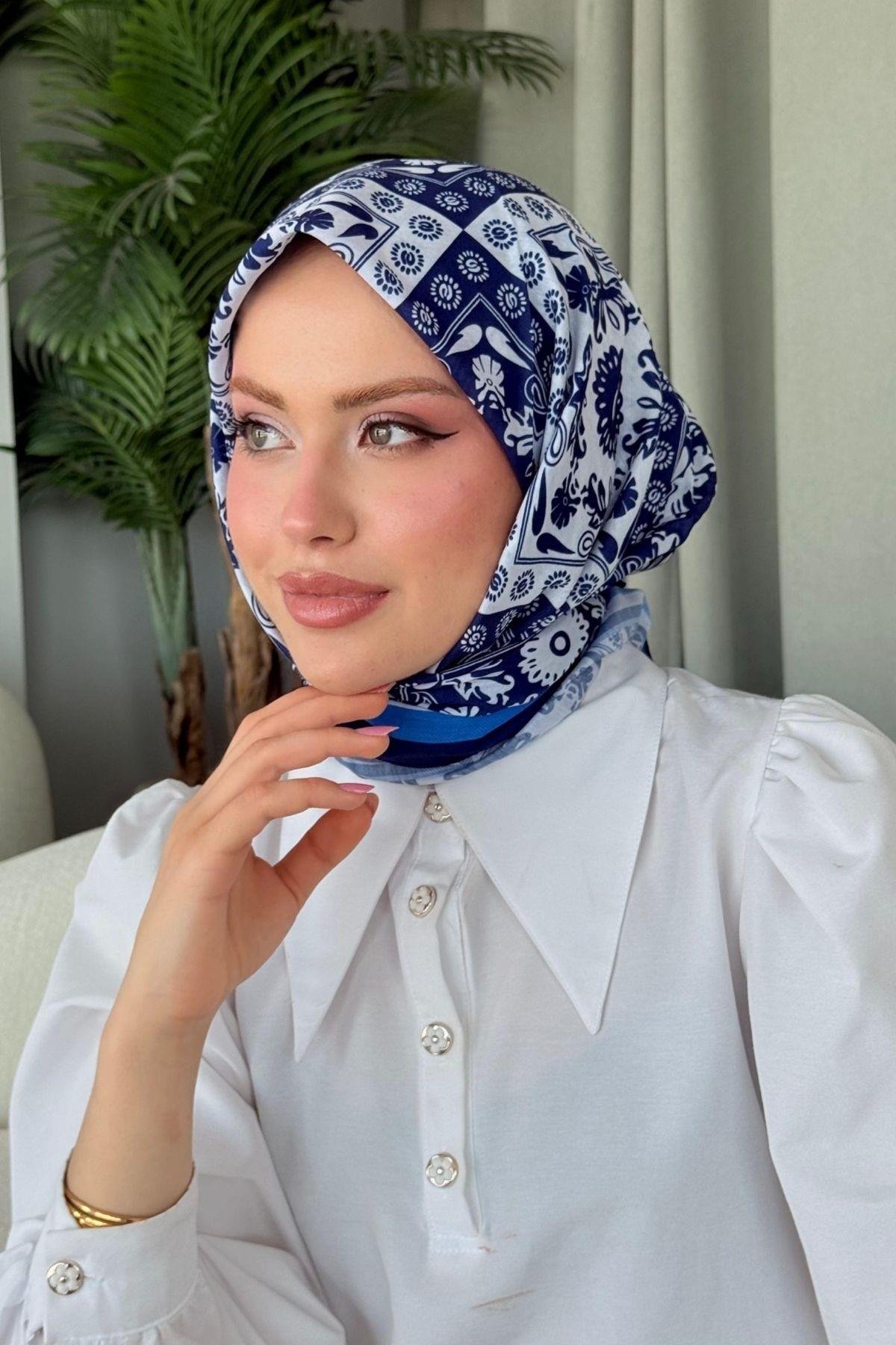 Nisa Soft Eşarp Lacivert, Fiyatları Nisa Soft Eşarp Lacivert- Haza Moda 