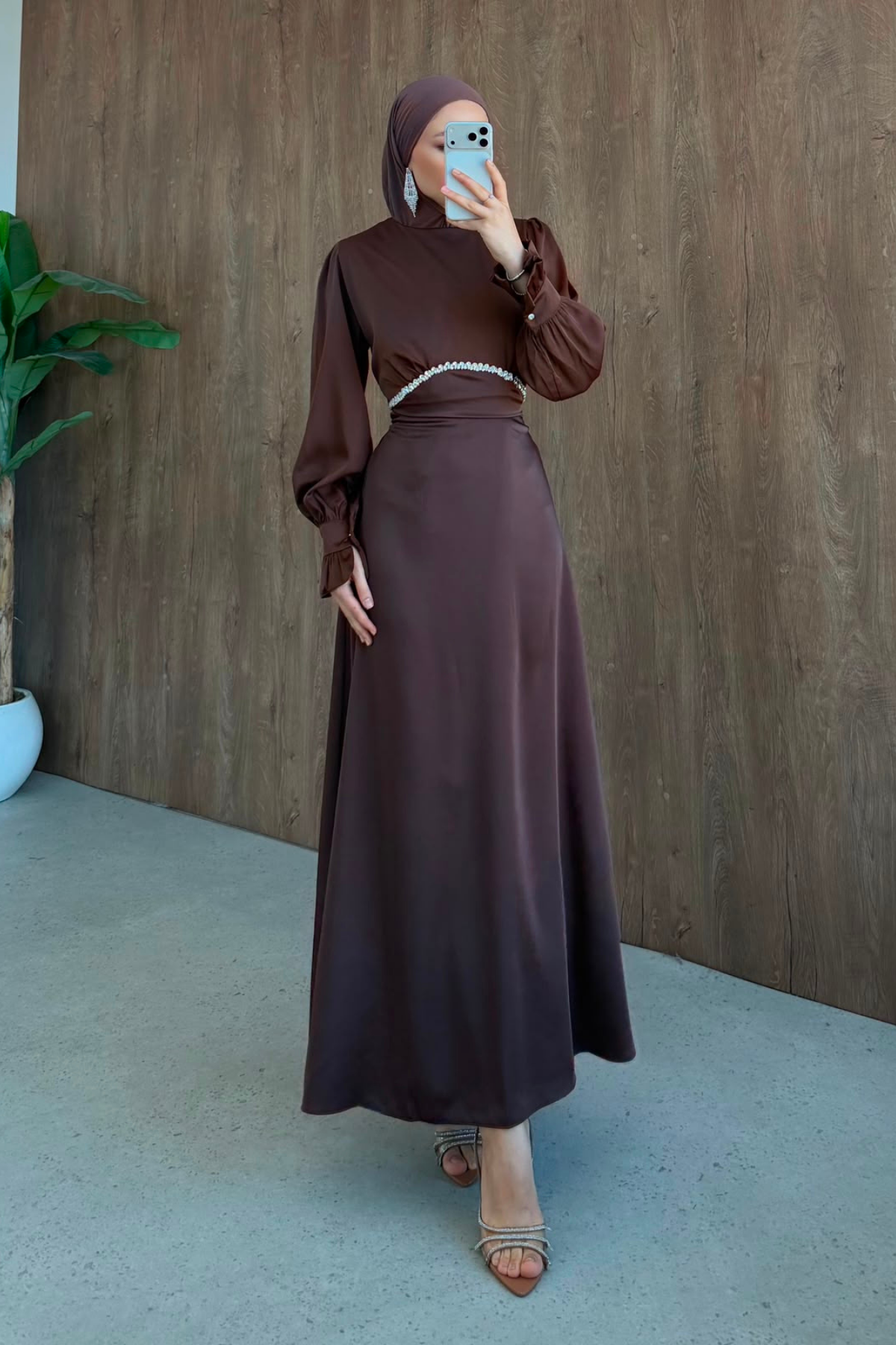 Nota Taşlı Abiye Kahve, Fiyatları Nota Taşlı Abiye Kahve| Haza Moda
