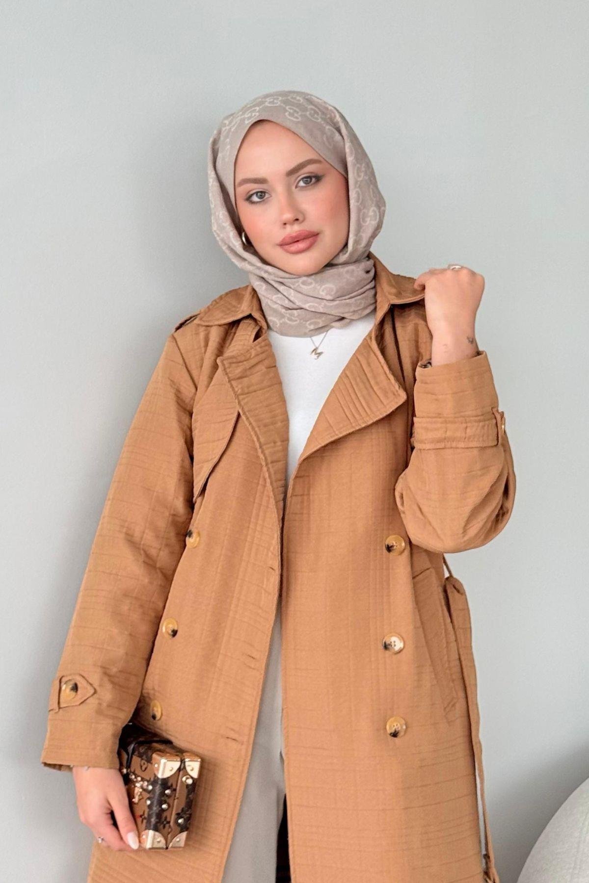 Noure Kapitone Trenç Camel, Fiyatları 