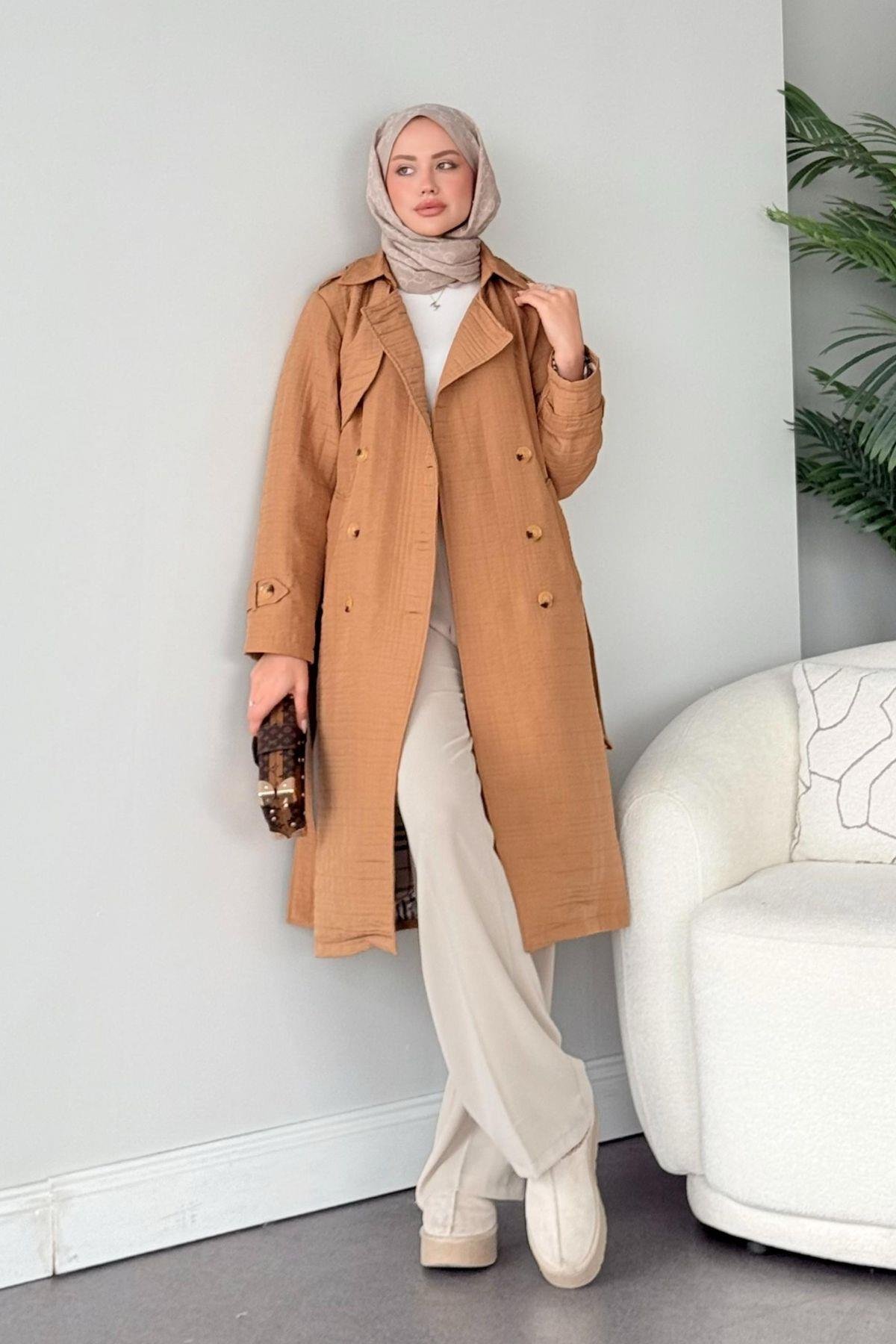 Noure Kapitone Trenç Camel, Fiyatları 