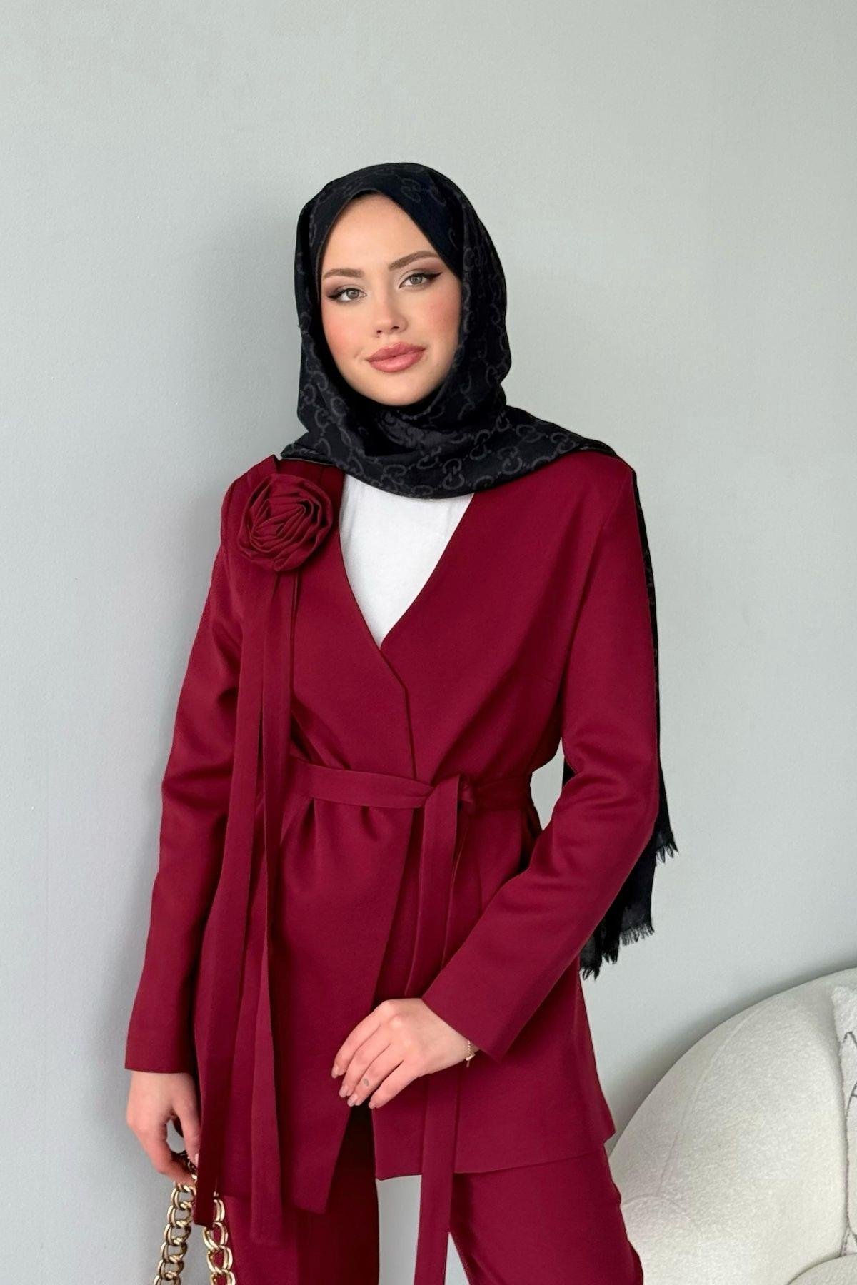 Nudes Güllü Takım Bordo, Fiyatları Nudes Güllü Takım Bordo- Haza Moda 