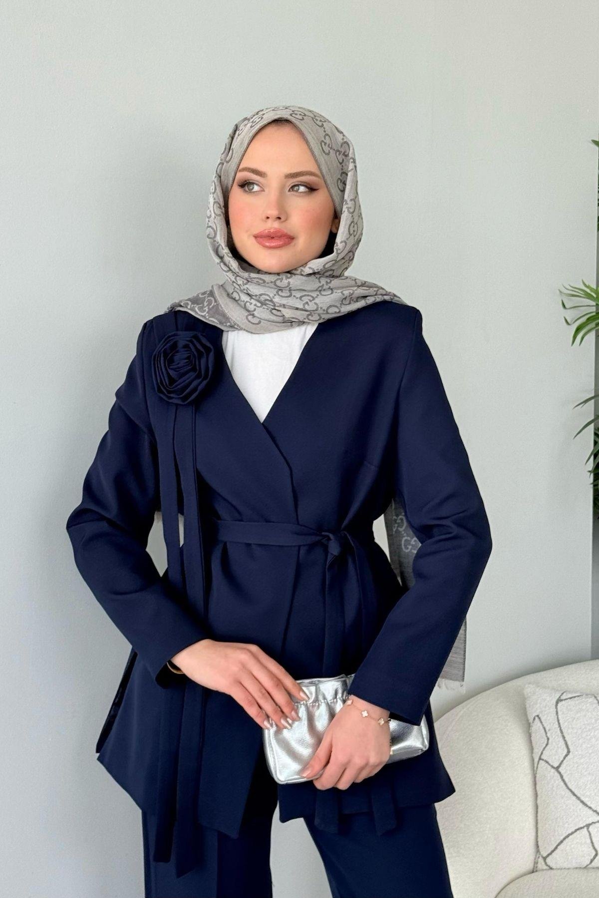 Nudes Güllü Takım Lacivert, Fiyatları Nudes Güllü Takım Lacivert - Haza Moda 