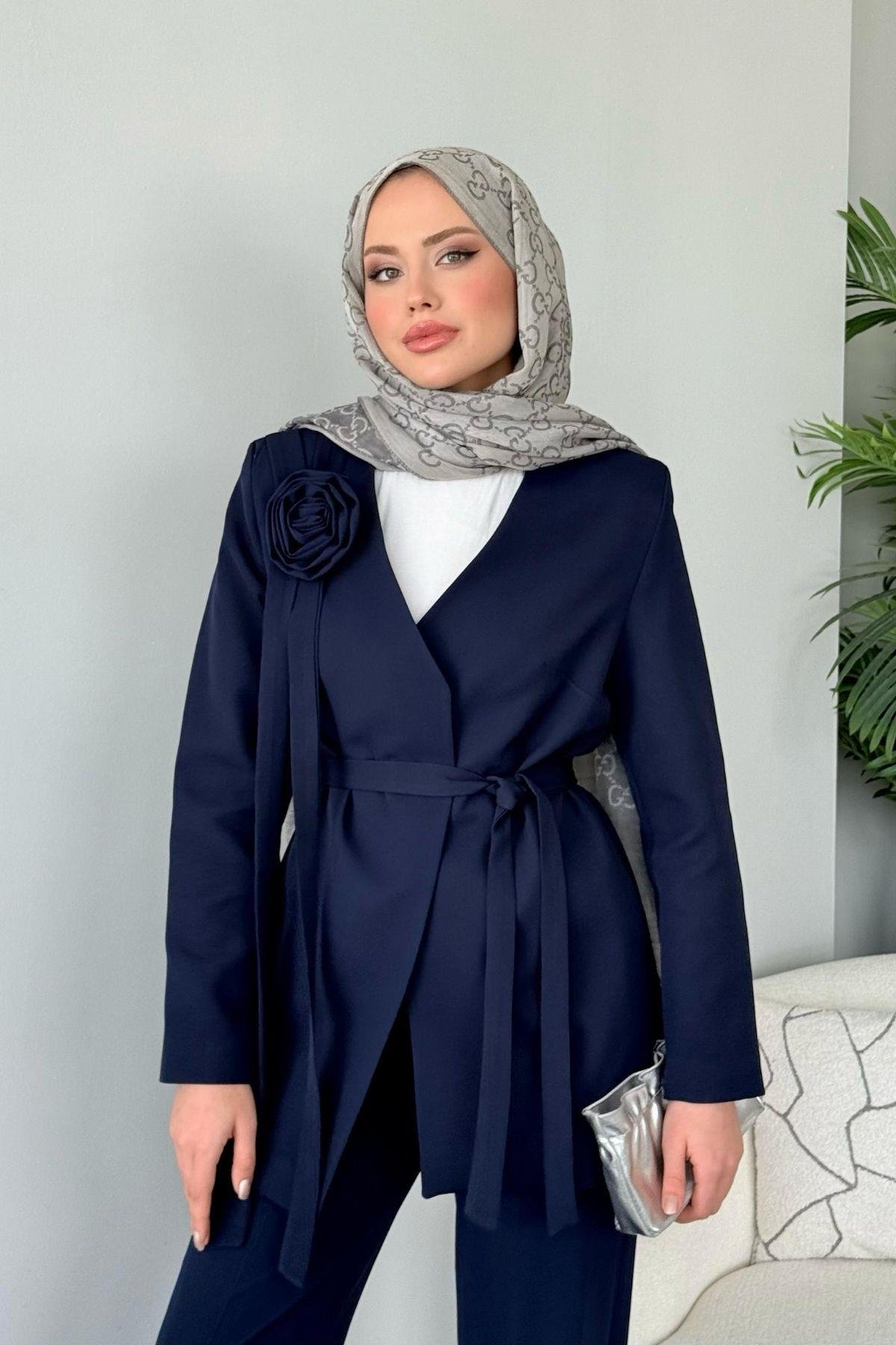 Nudes Güllü Takım Lacivert, Fiyatları Nudes Güllü Takım Lacivert - Haza Moda 