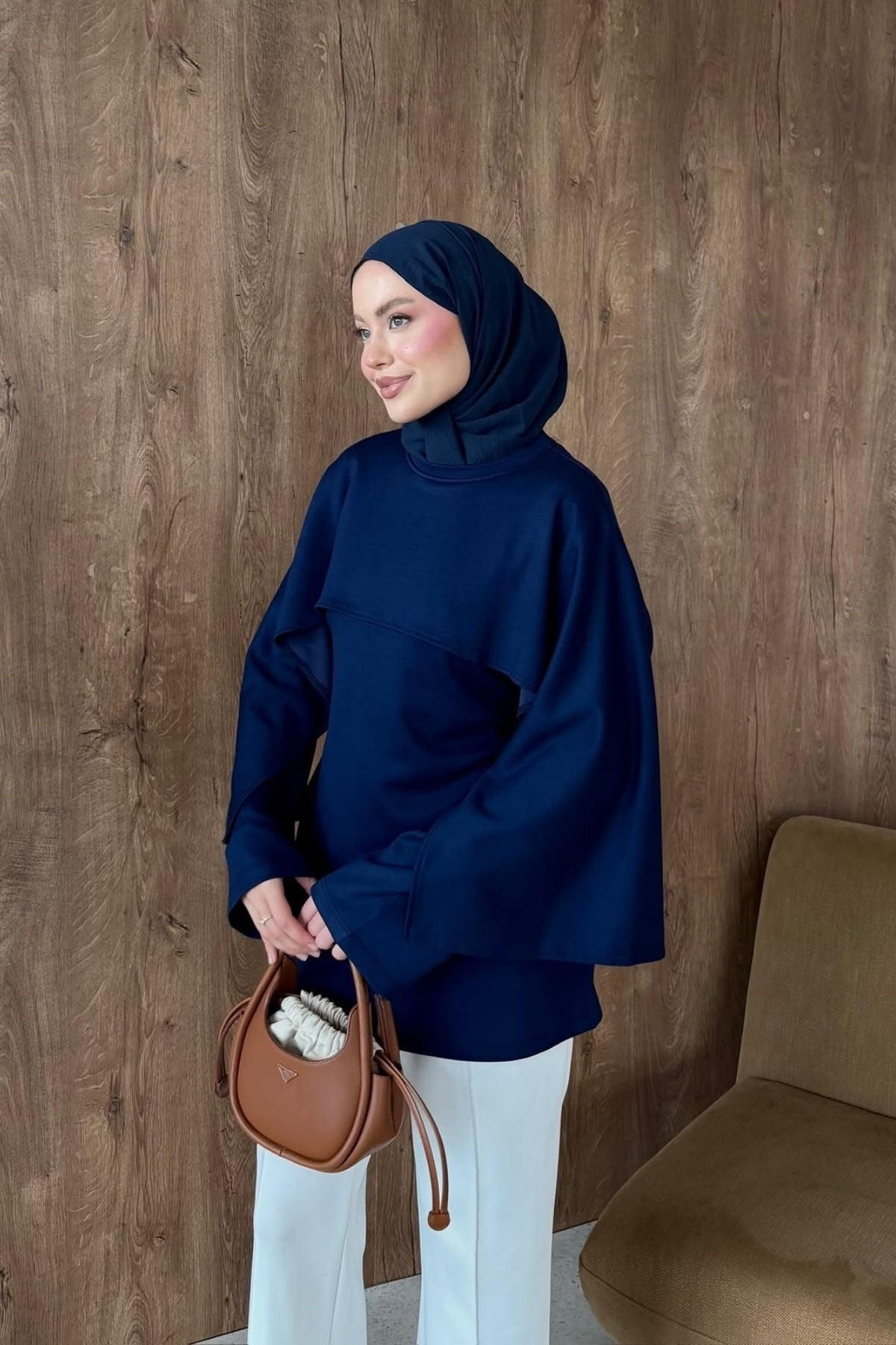 Nur Pelerin Tunik Lacivert, Fiyatları 