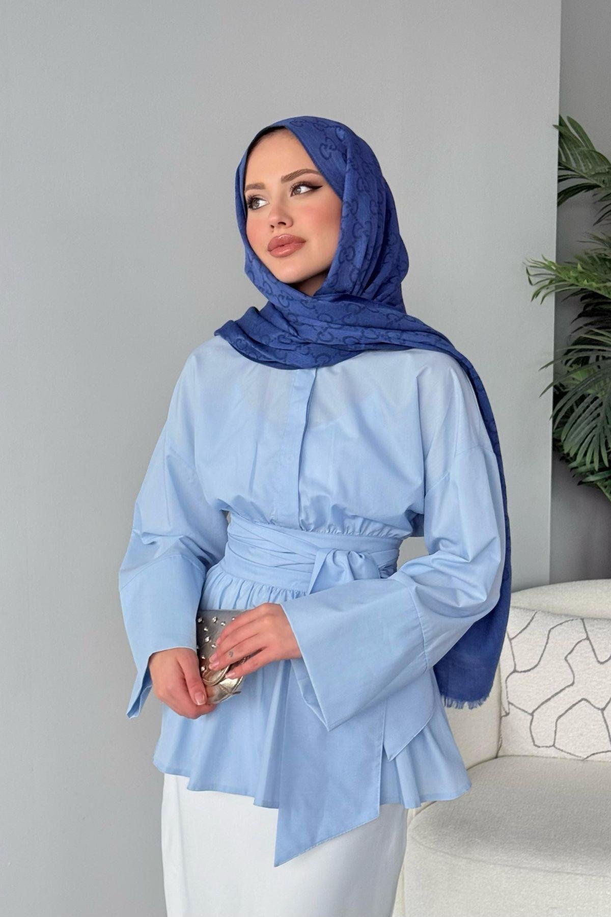 Olden Bağlamlı Gömlek Bebe Mavi, Fiyatları Olden Bağlamlı Gömlek Bebe Mavi - Haza Moda 