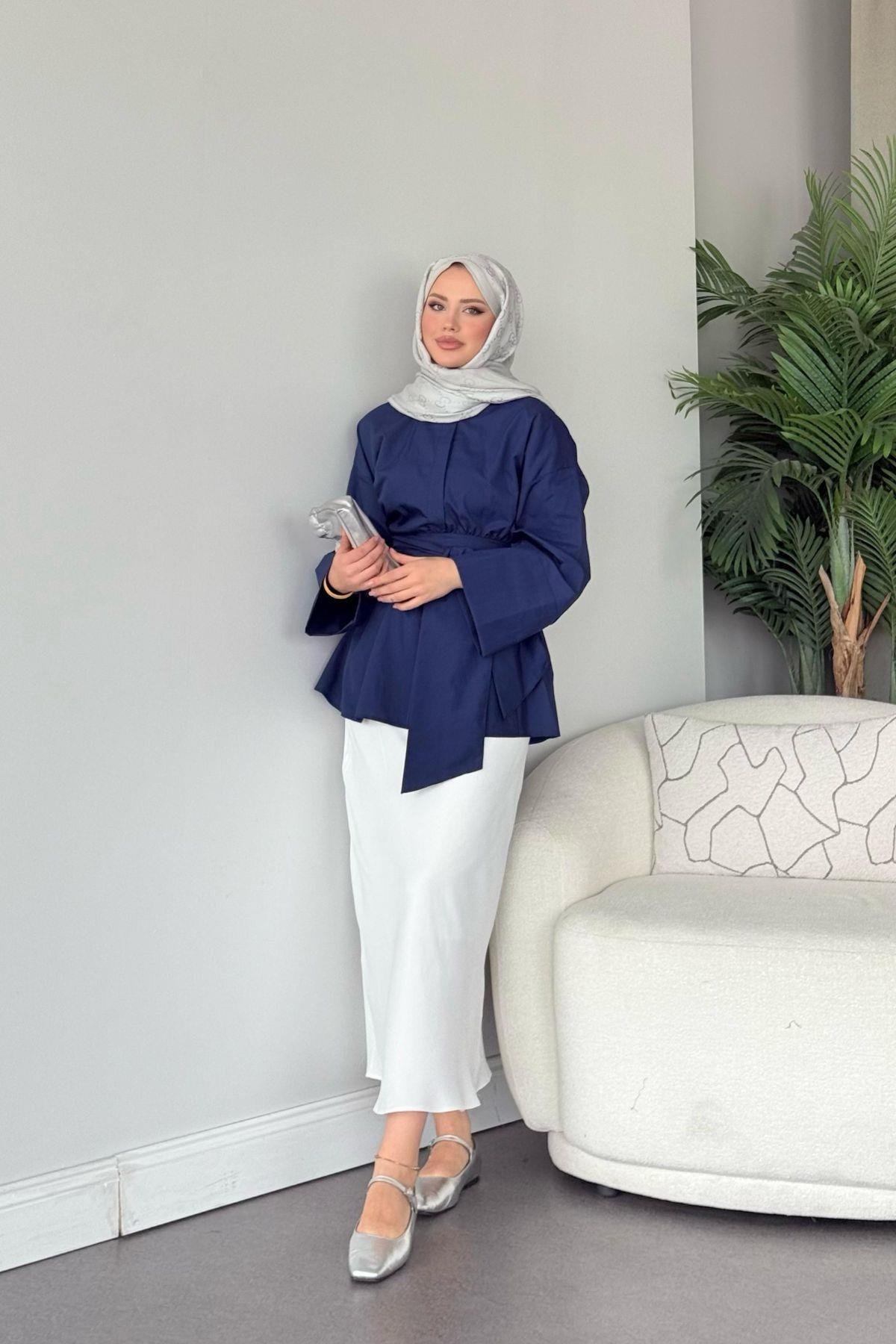 Olden Bağlamlı Gömlek Lacivert, Fiyatları Olden Bağlamlı Gömlek Lacivert - Haza Moda 