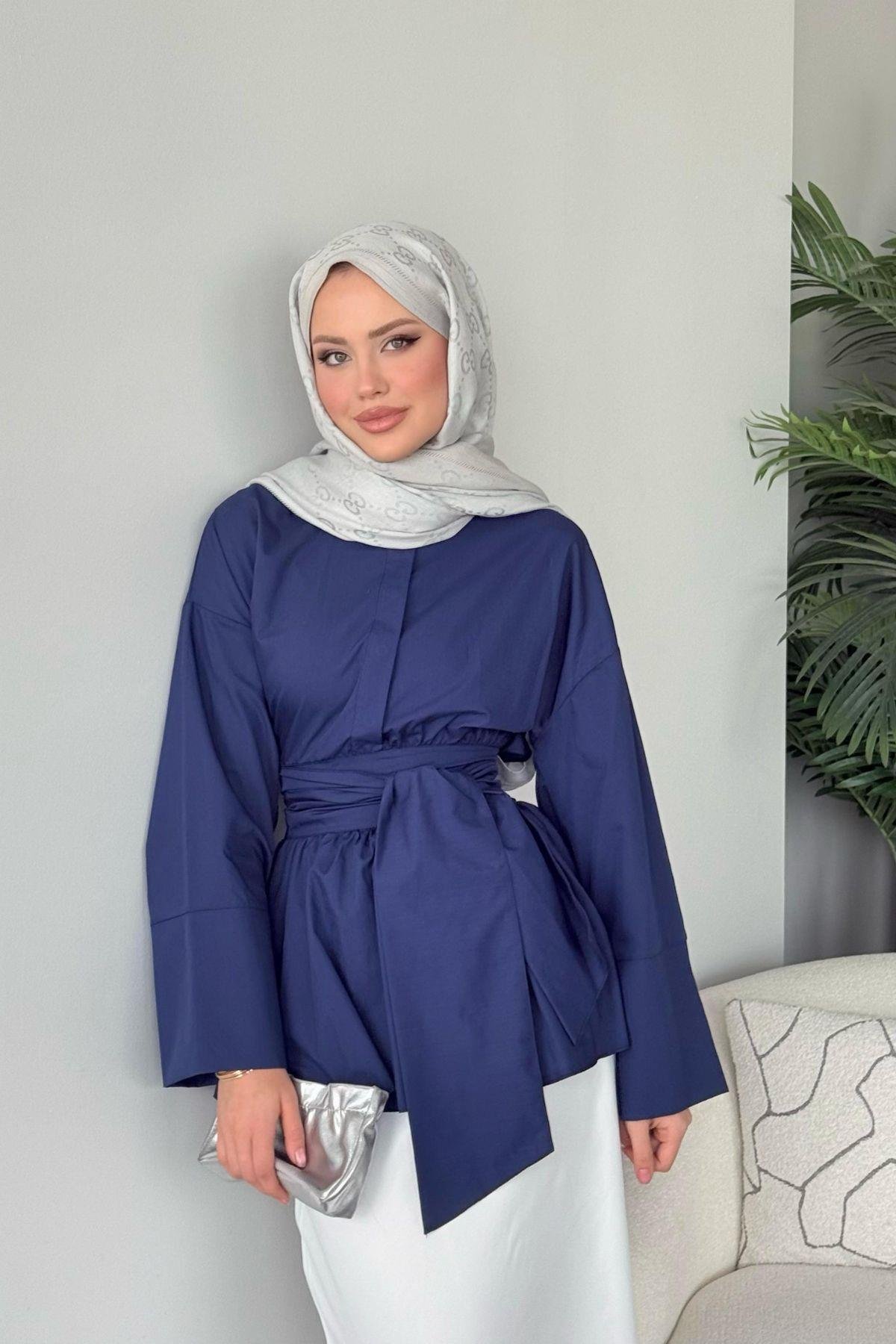 Olden Bağlamlı Gömlek Lacivert, Fiyatları Olden Bağlamlı Gömlek Lacivert - Haza Moda 