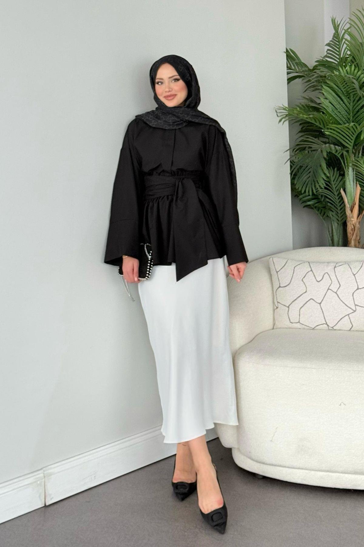 Olden Bağlamlı Gömlek Siyah, Fiyatları Olden Bağlamlı Gömlek Siyah - Haza Moda 