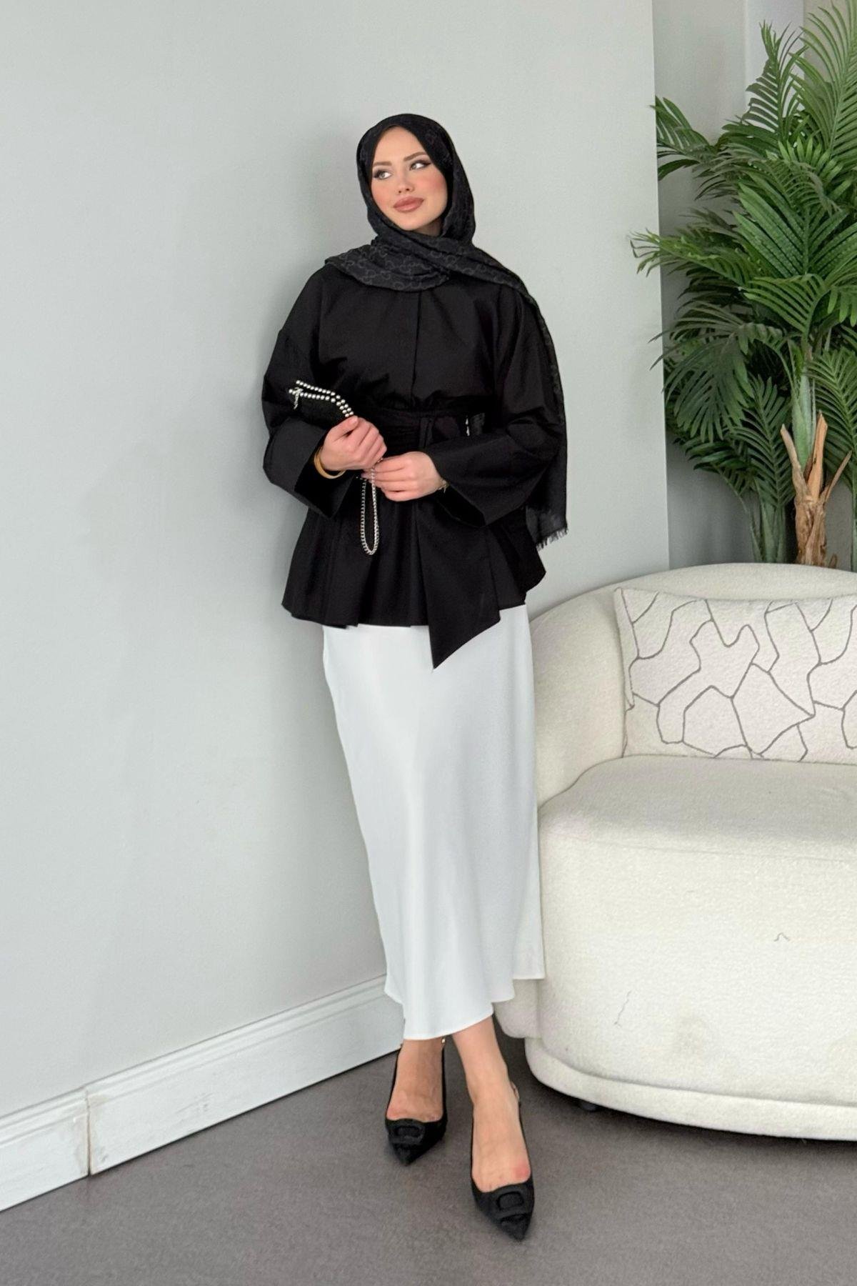 Olden Bağlamlı Gömlek Siyah, Fiyatları Olden Bağlamlı Gömlek Siyah - Haza Moda 