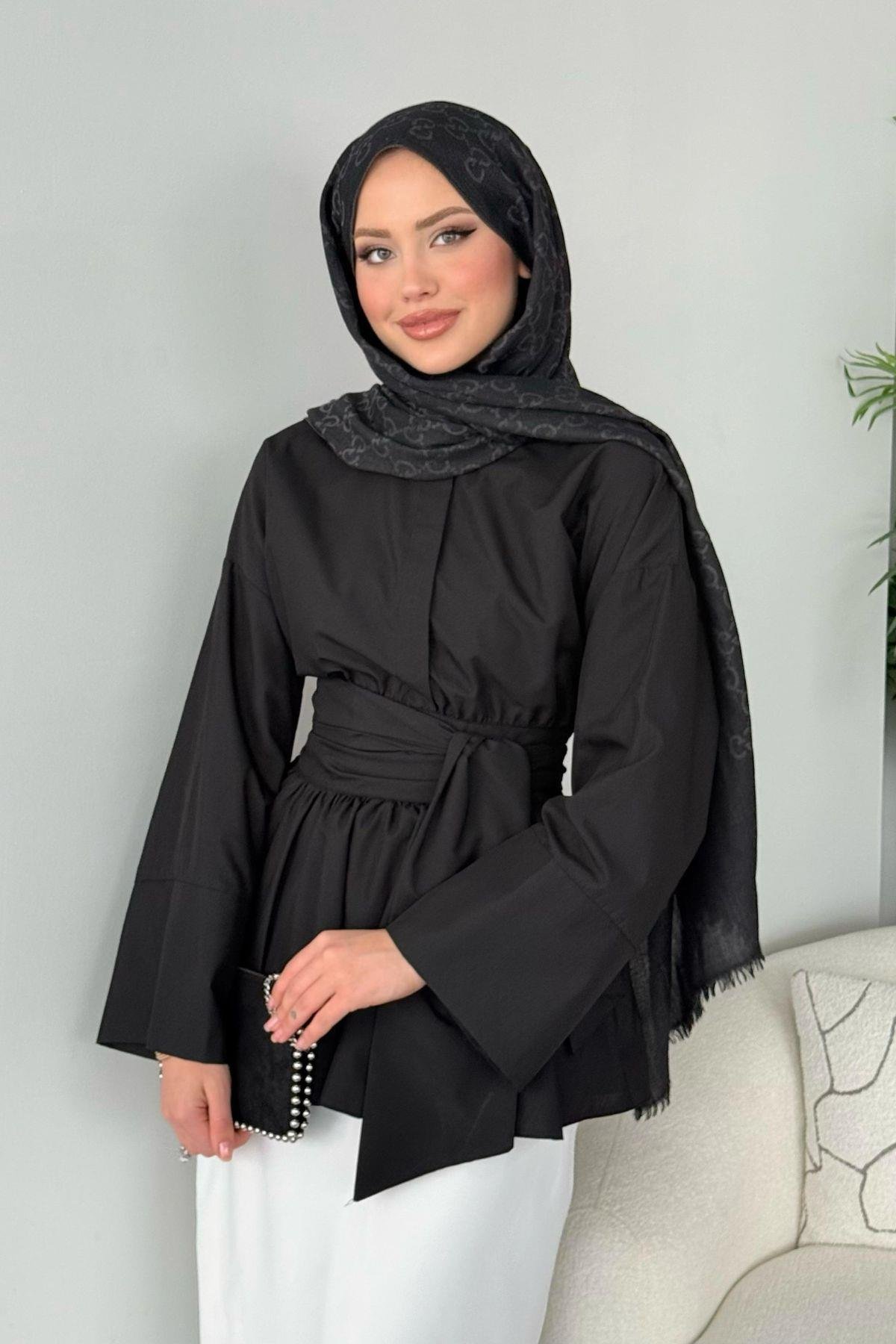 Olden Bağlamlı Gömlek Siyah, Fiyatları Olden Bağlamlı Gömlek Siyah - Haza Moda 