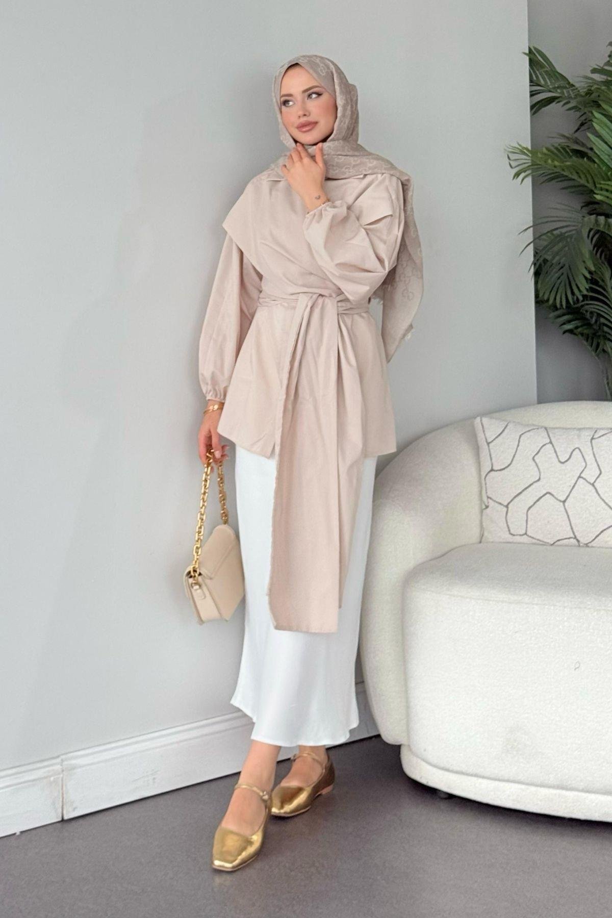 Oliva Bağlamalı Gömlek Bej, Fiyatları 