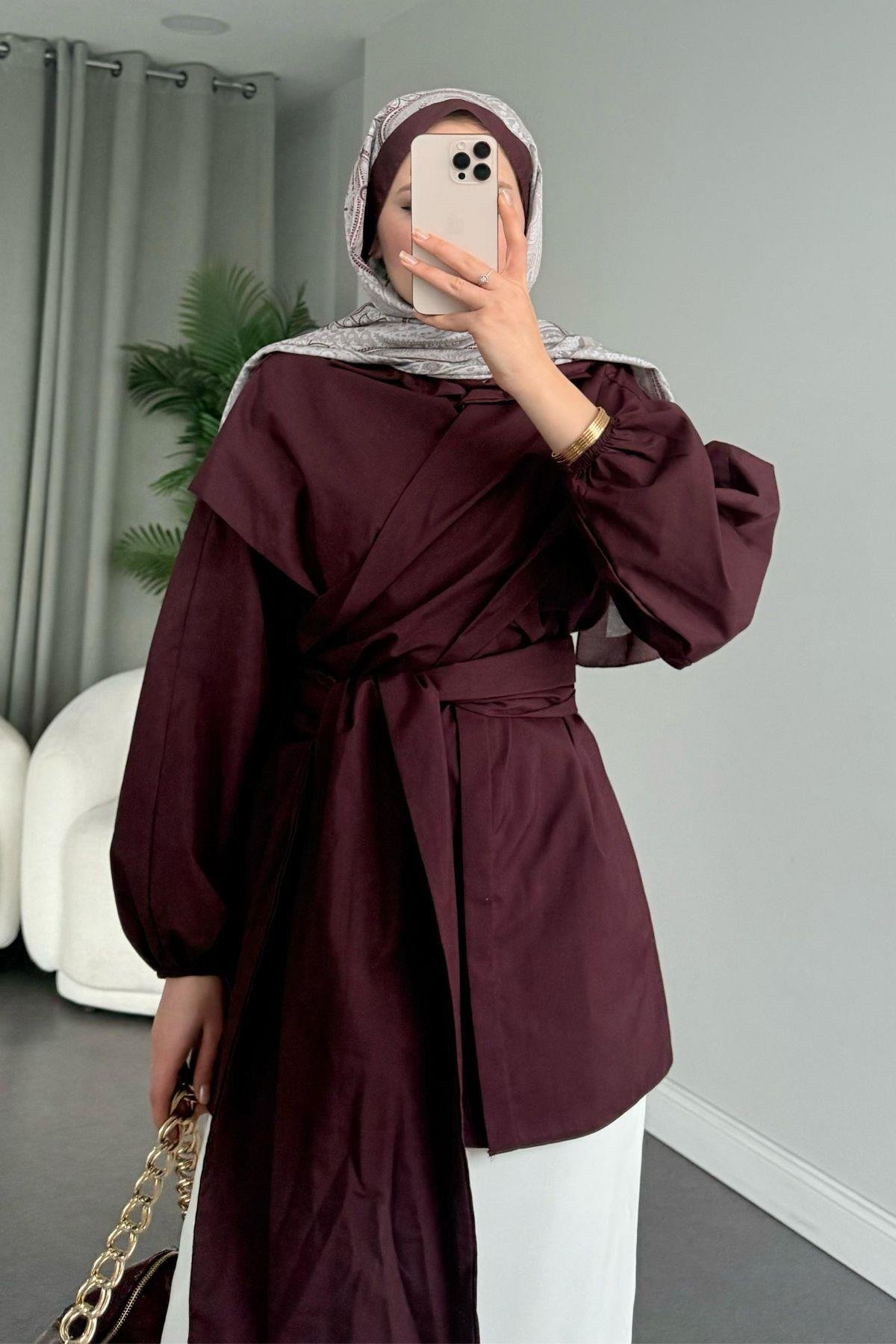 Oliva Bağlamalı Gömlek Mürdüm, Fiyatları 