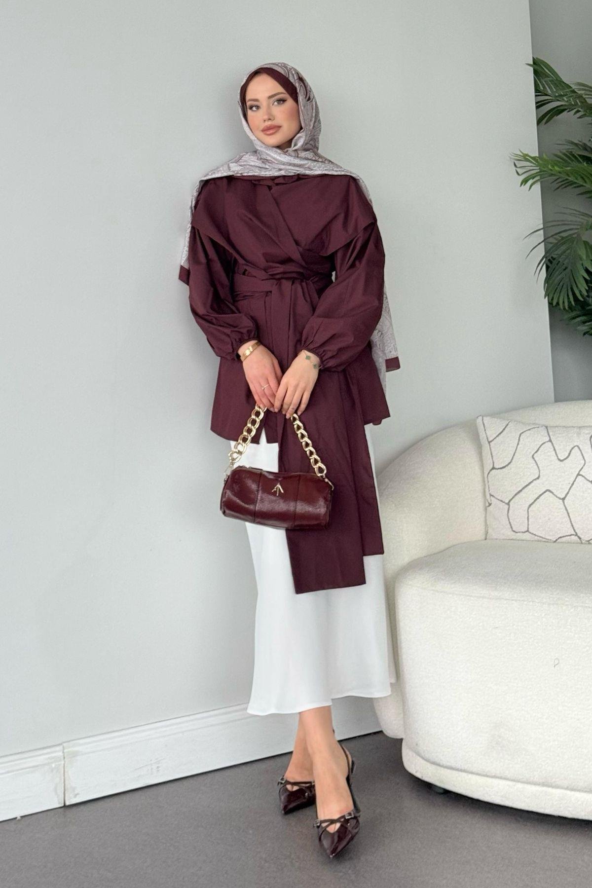 Oliva Bağlamalı Gömlek Mürdüm, Fiyatları 