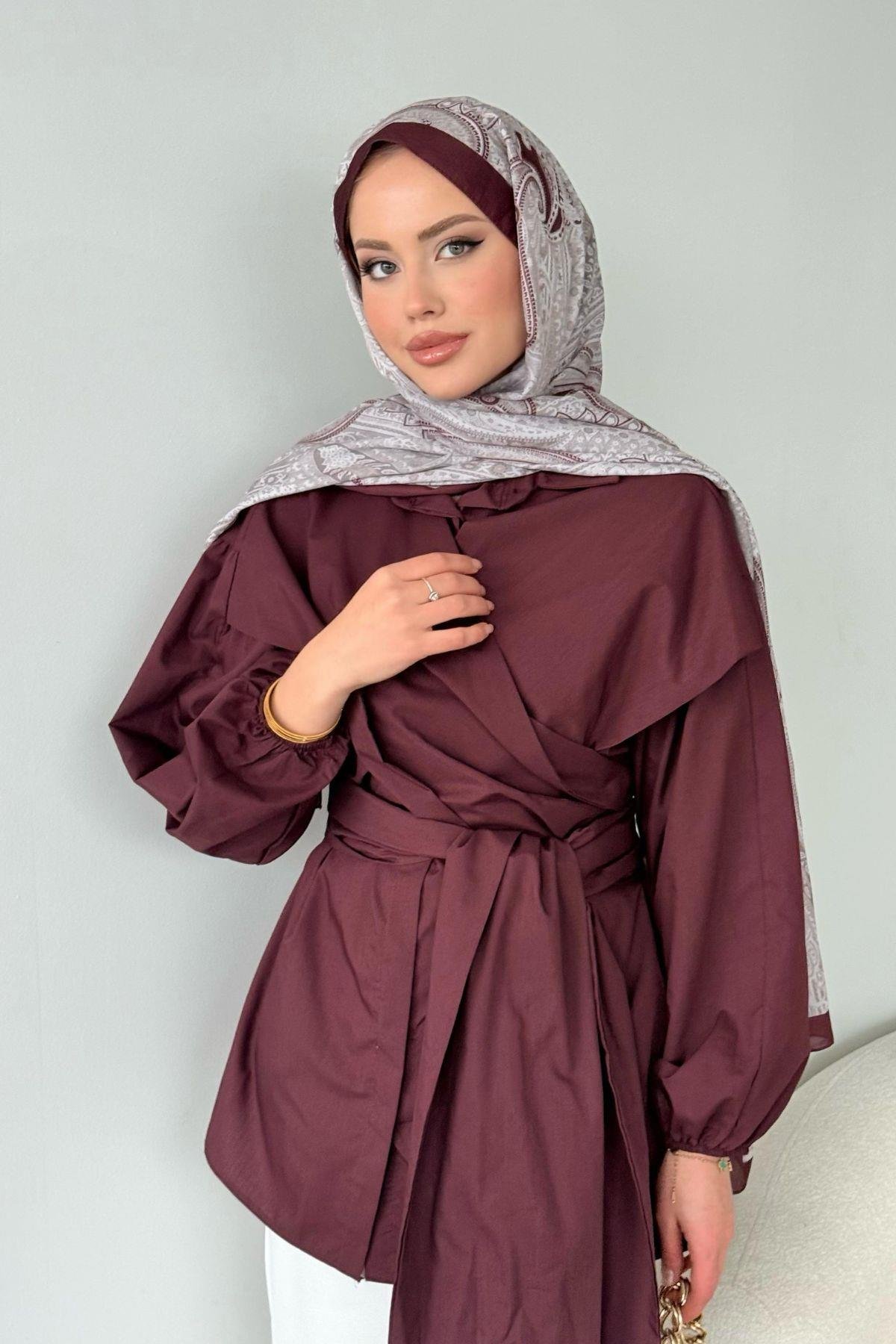 Oliva Bağlamalı Gömlek Mürdüm, Fiyatları 