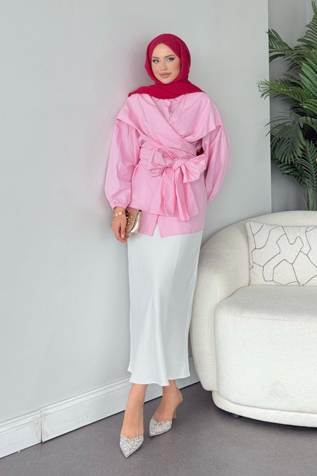 Oliva Bağlamalı Gömlek Pembe, Fiyatları 