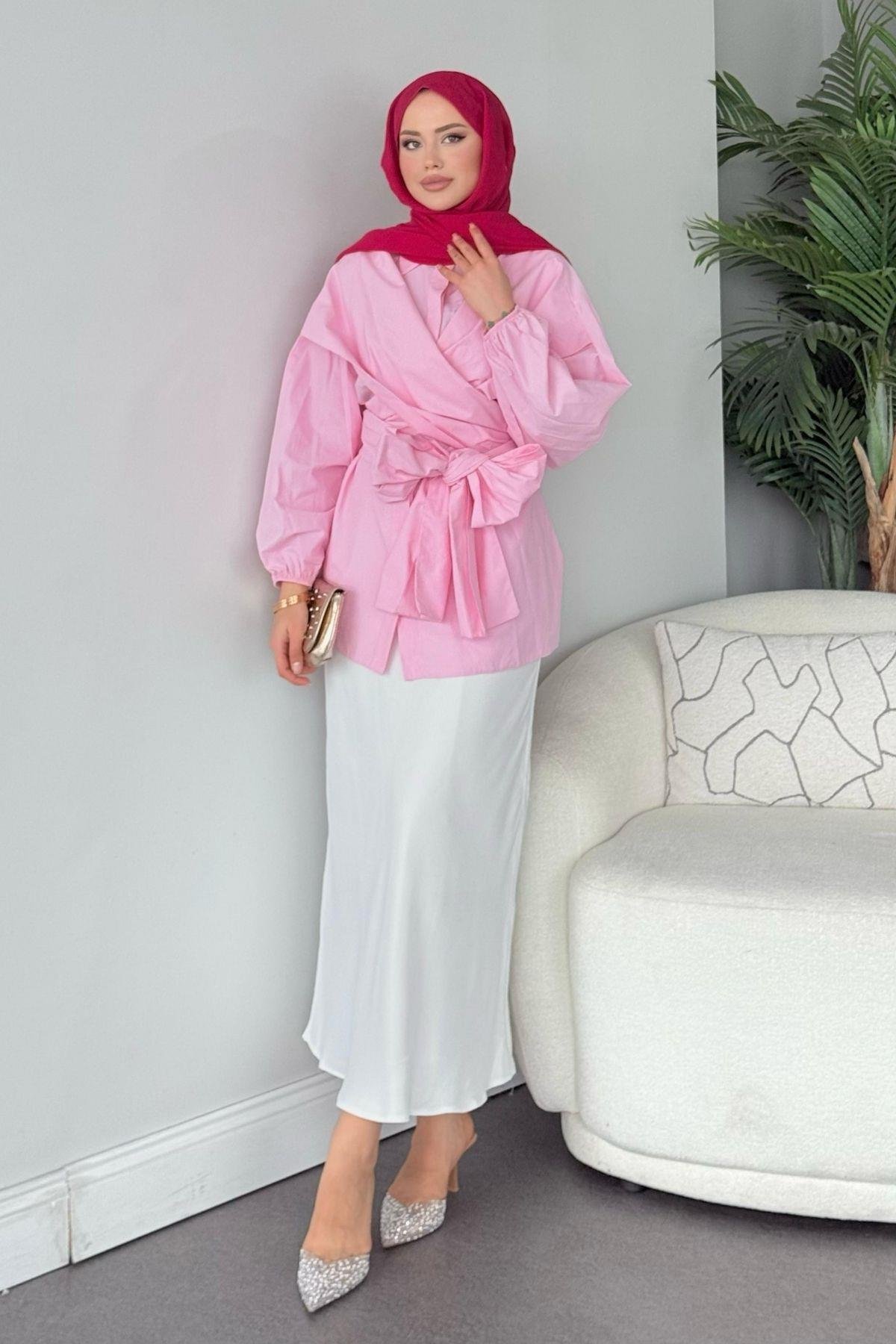 Oliva Bağlamalı Gömlek Pembe, Fiyatları 