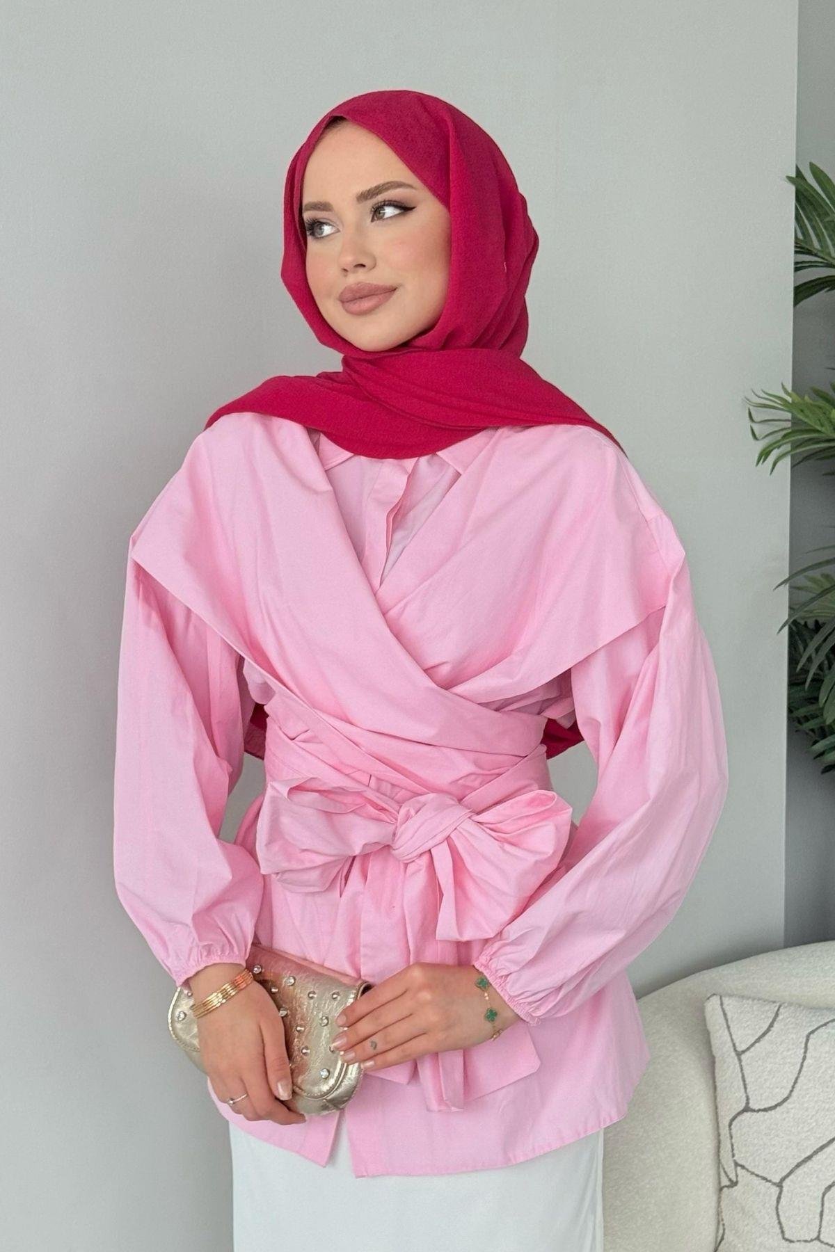 Oliva Bağlamalı Gömlek Pembe, Fiyatları 