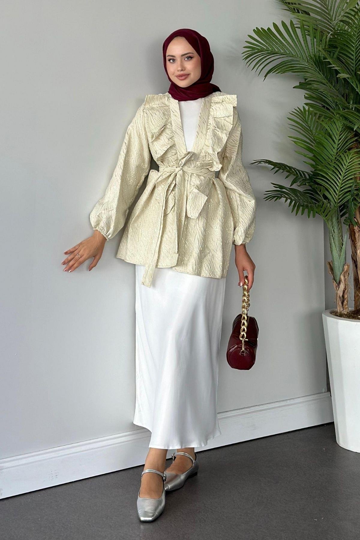 Önü Fırfırlı Kimono Gold, Fiyatları 