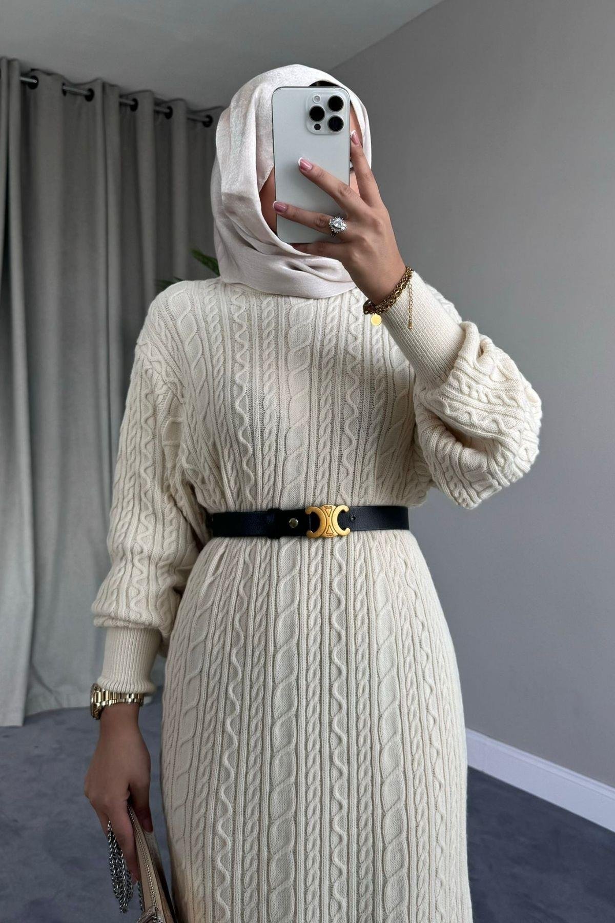 Örgü Triko Elbise Ekru, Fiyatları 