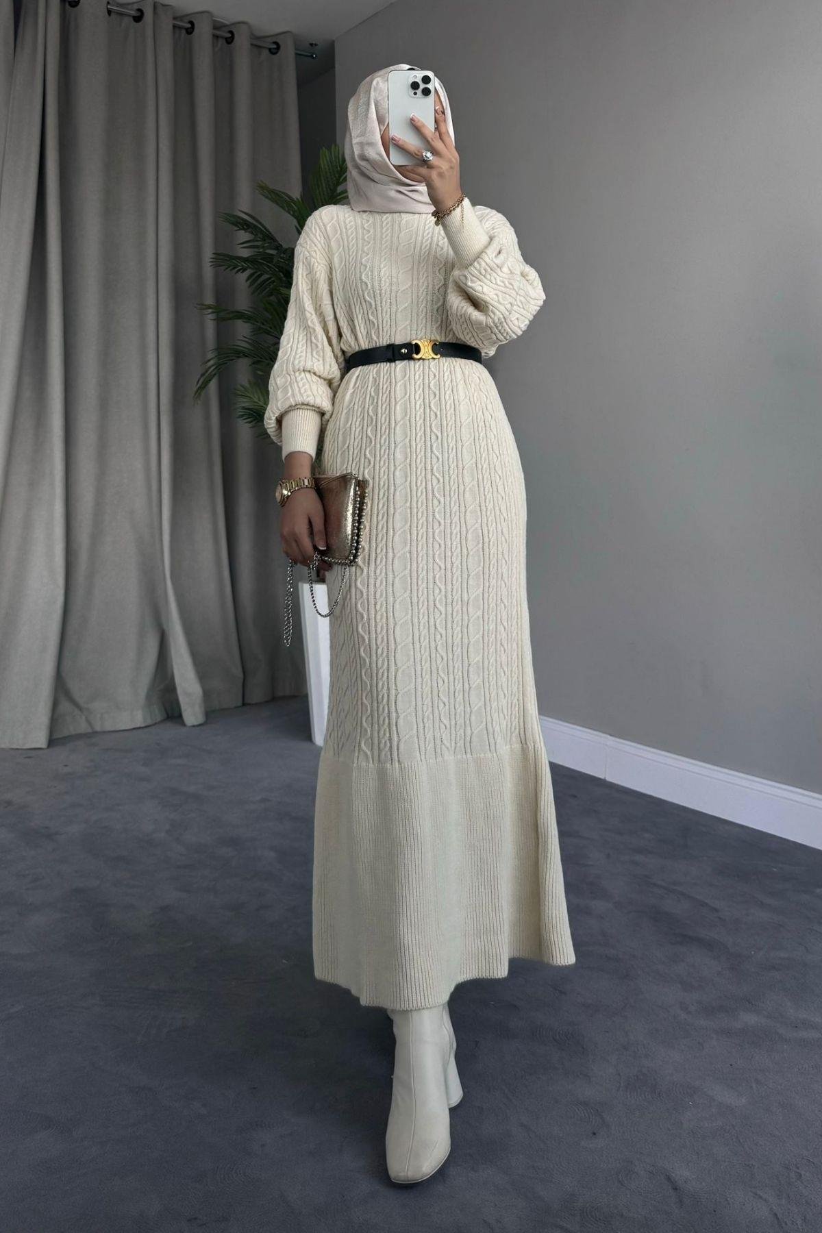 Örgü Triko Elbise Ekru, Fiyatları 