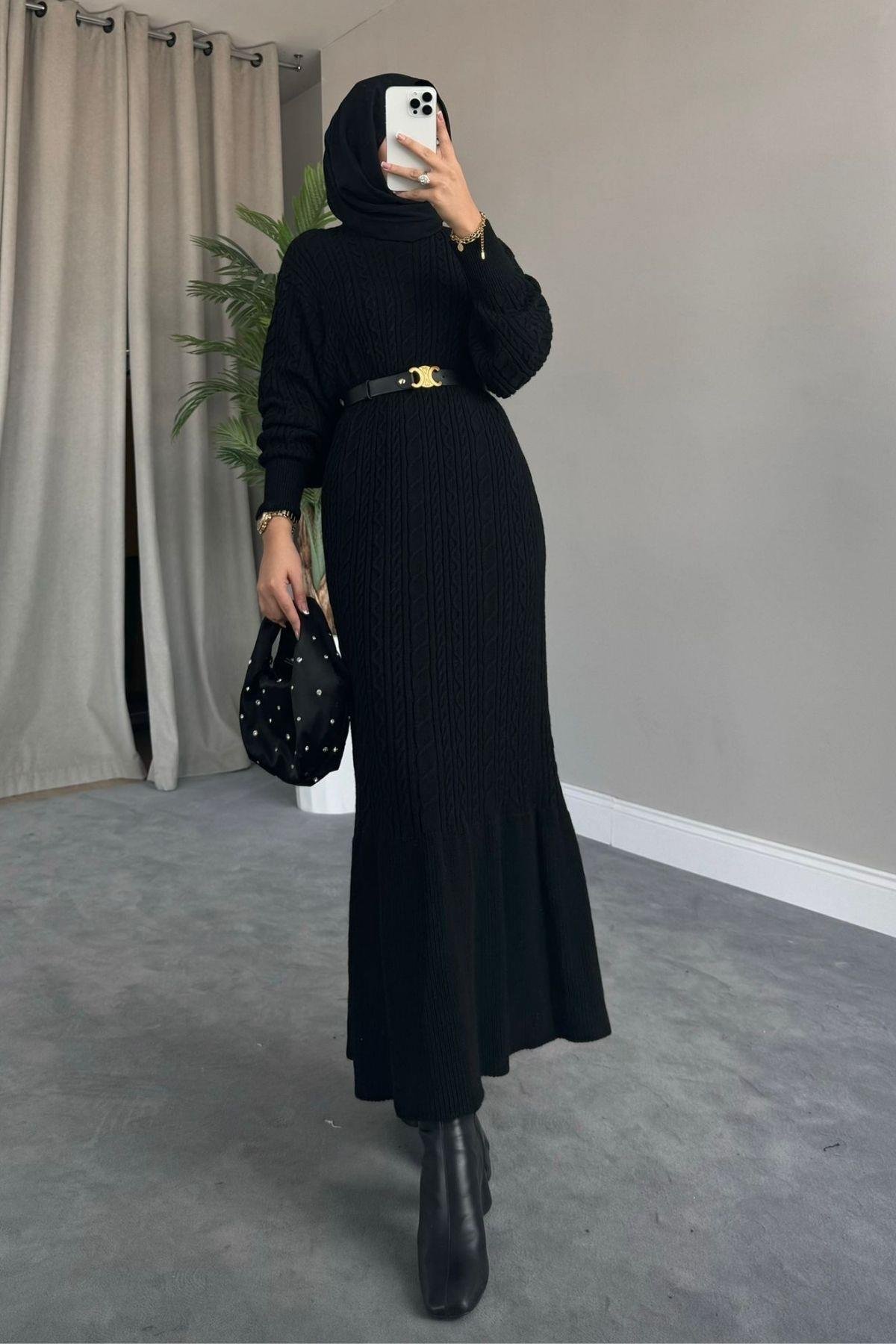 Örgü Triko Elbise Siyah, Fiyatları 