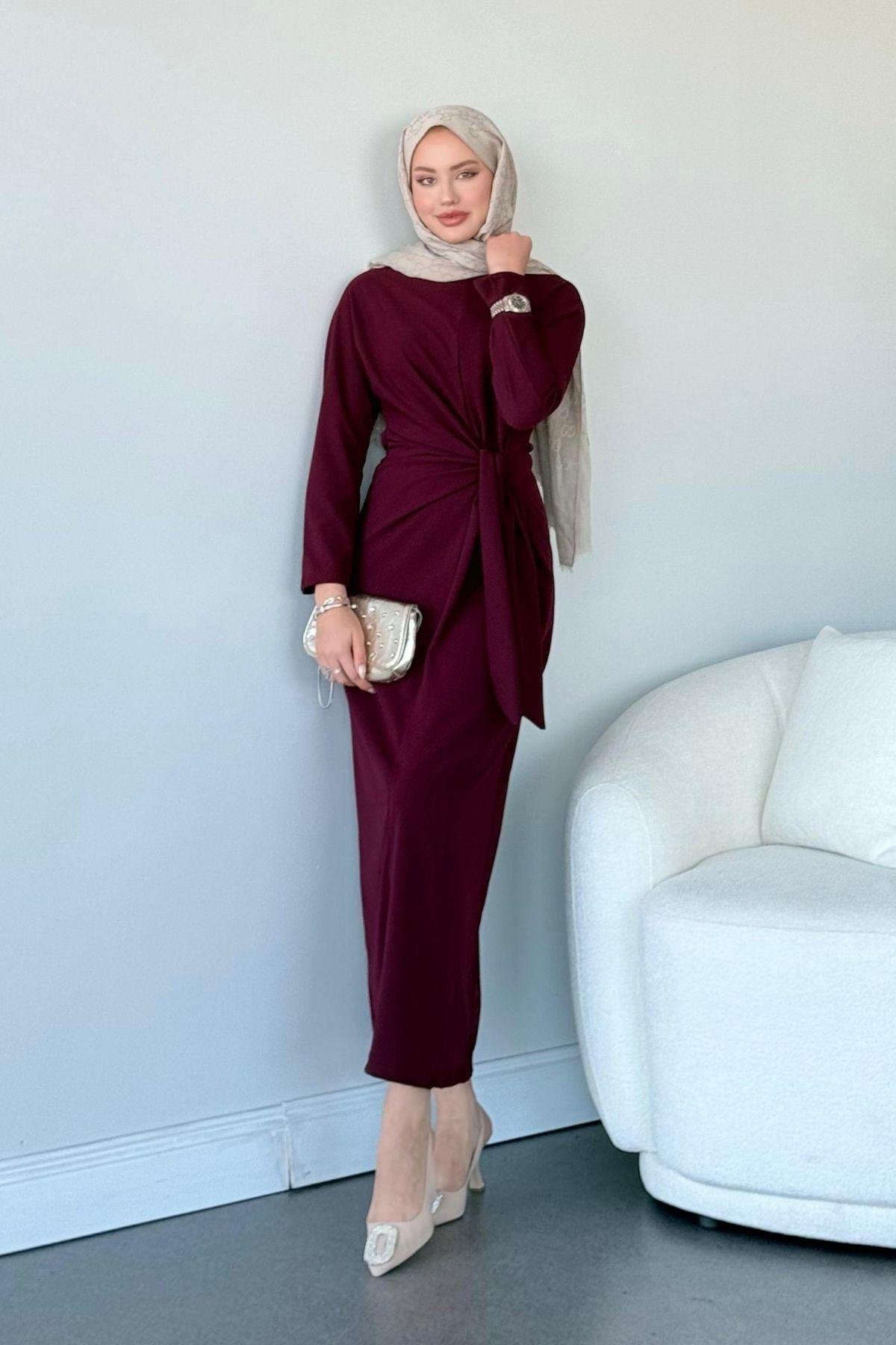 Orkide Elbise Bordo, Fiyatları 