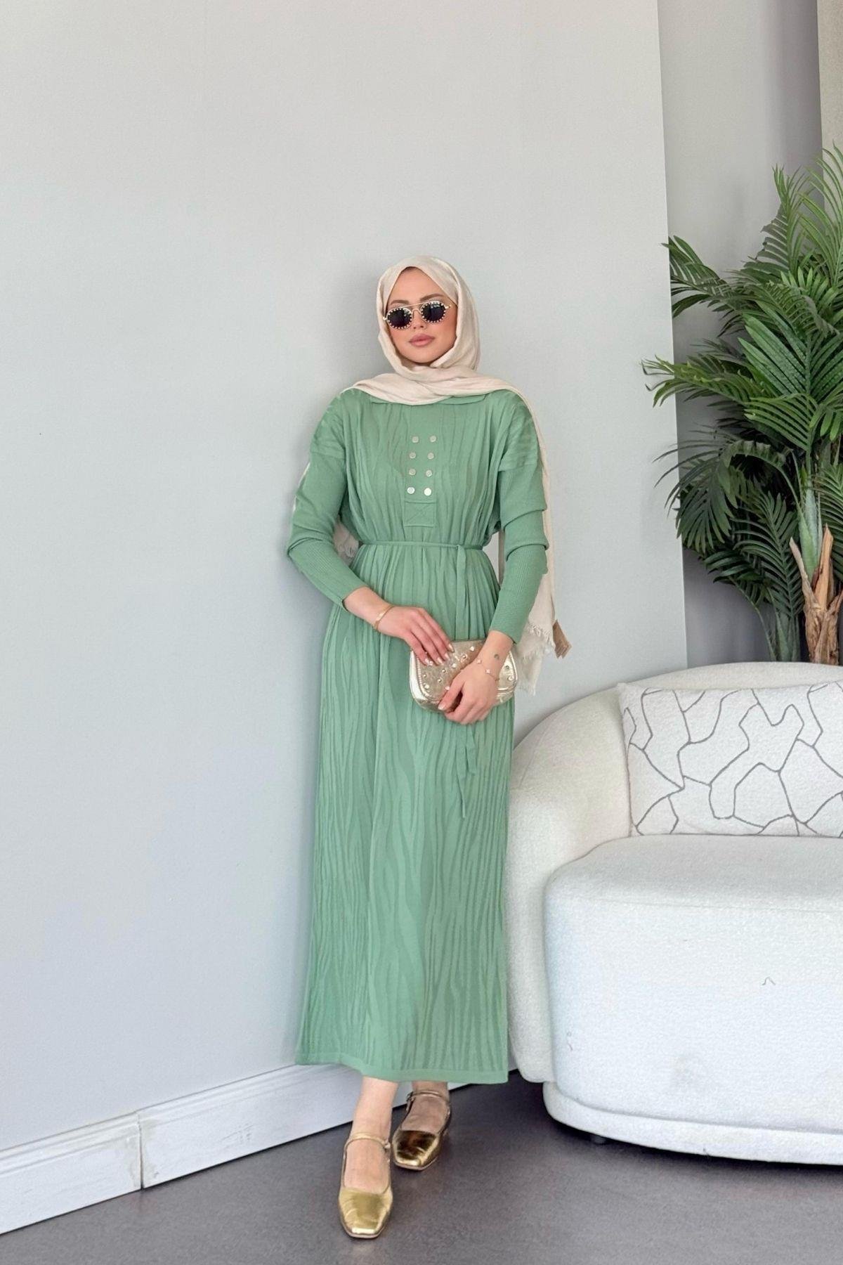 Osaka Zebra Desen Merserize Elbise Mint, Fiyatları Osaka Zebra Desen Merserize Elbise Mint- Haza Moda 