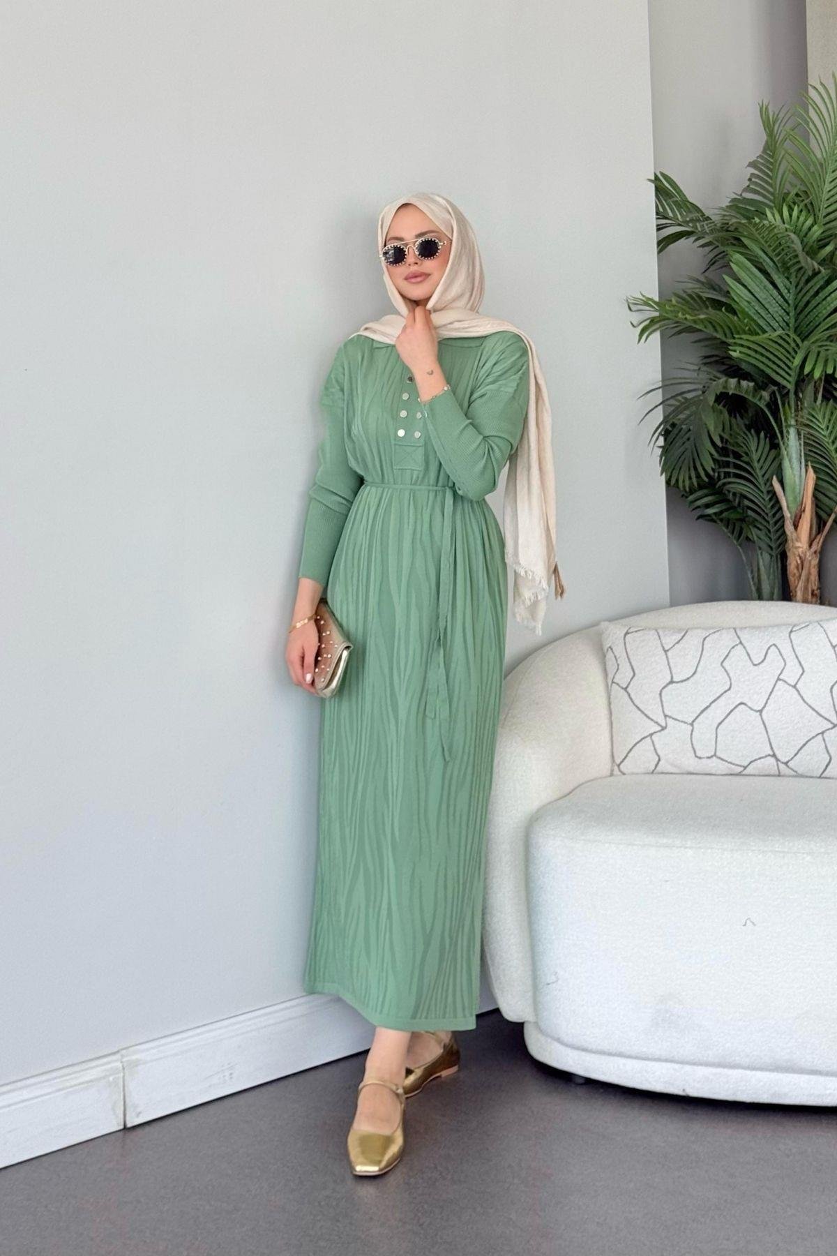 Osaka Zebra Desen Merserize Elbise Mint, Fiyatları Osaka Zebra Desen Merserize Elbise Mint- Haza Moda 