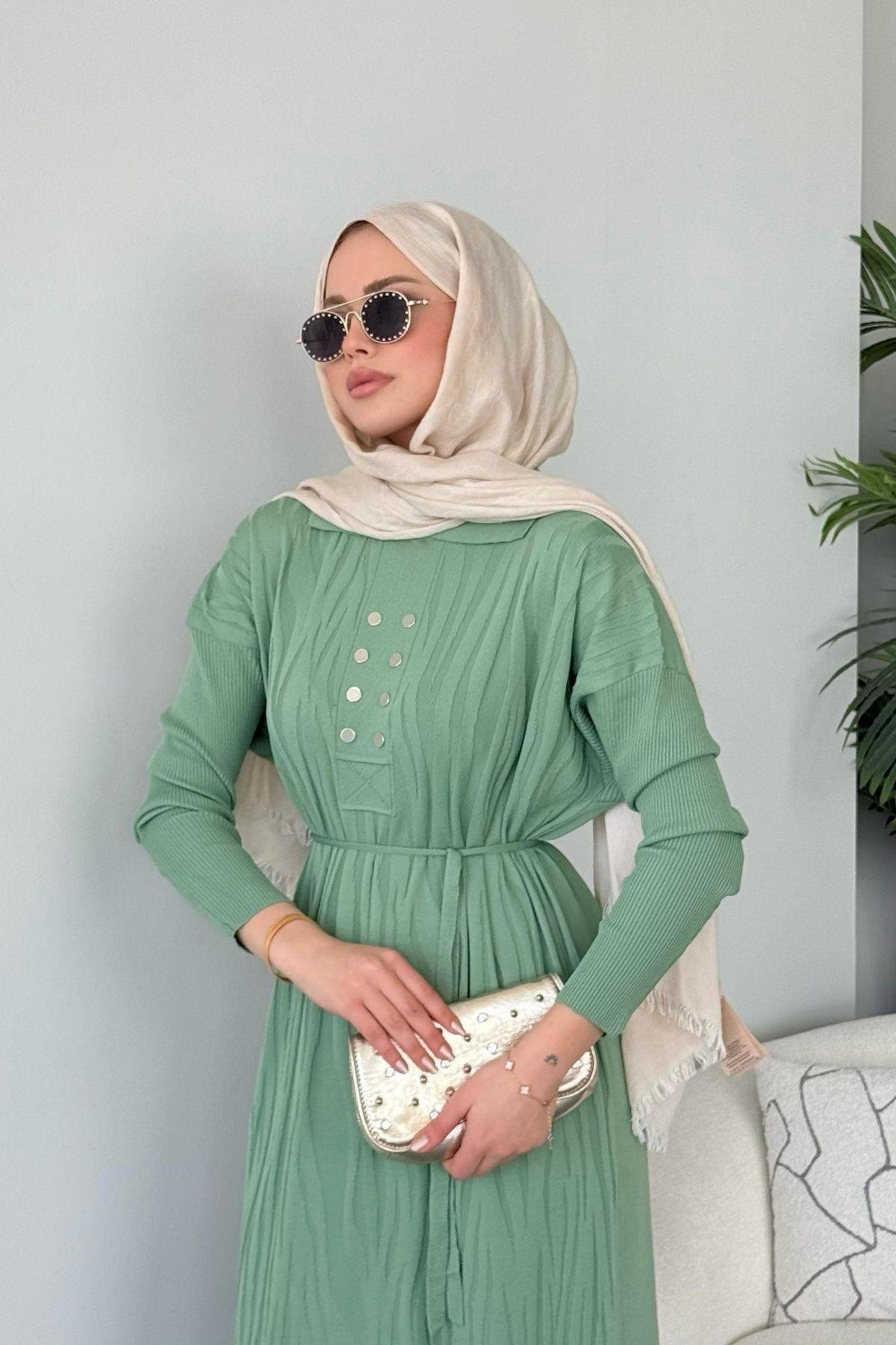 Osaka Zebra Desen Merserize Elbise Mint, Fiyatları Osaka Zebra Desen Merserize Elbise Mint- Haza Moda 