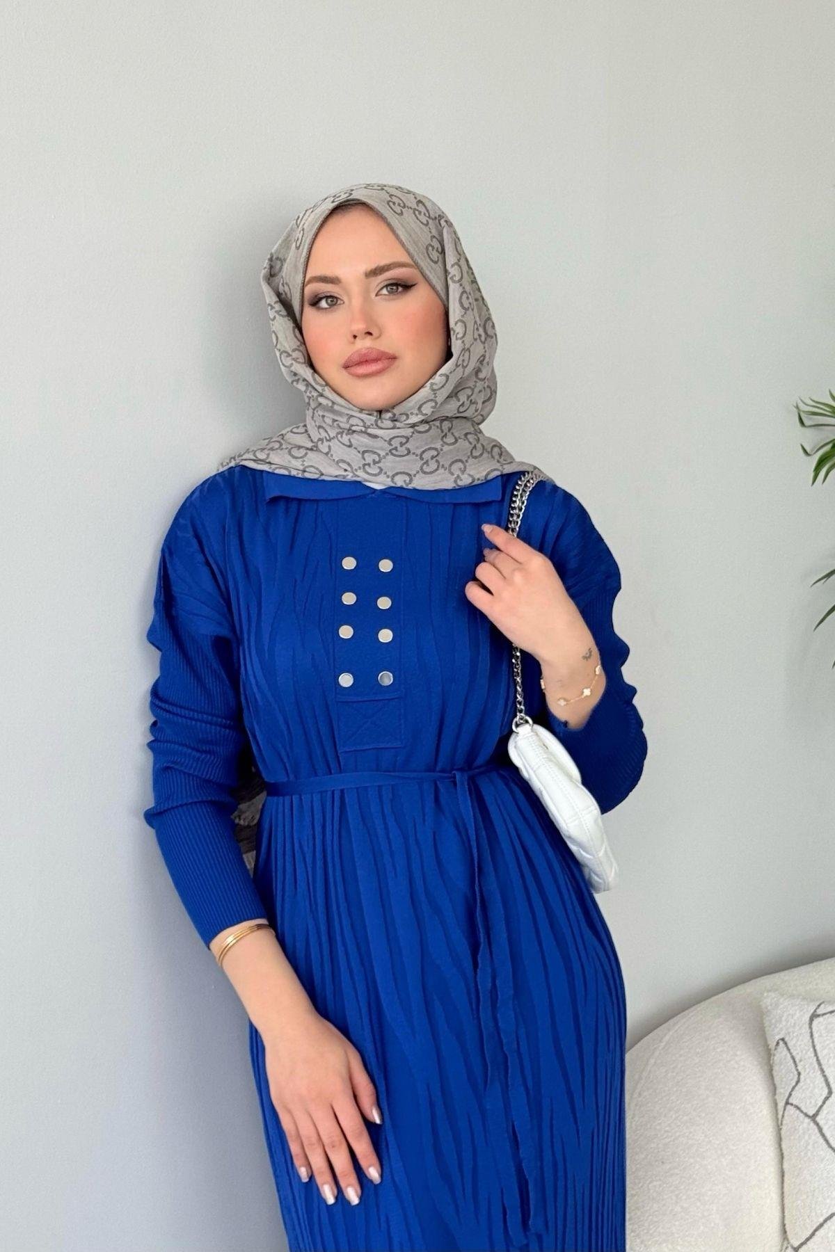 Osaka Zebra Desen Merserize Elbise Saks, Fiyatları Osaka Zebra Desen Merserize Elbise Saks- Haza Moda 