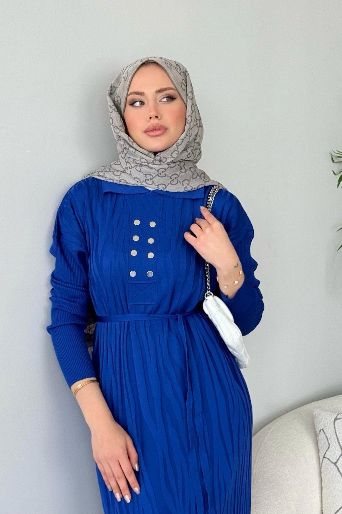 Osaka Zebra Desen Merserize Elbise Saks, Fiyatları Osaka Zebra Desen Merserize Elbise Saks- Haza Moda 