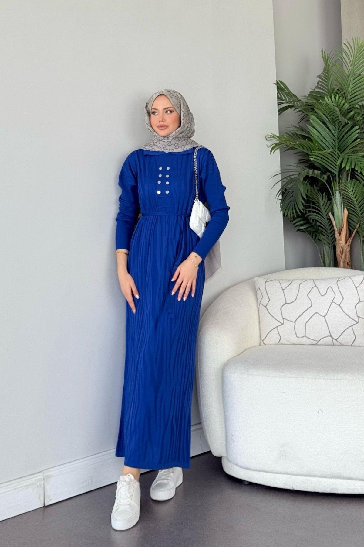 Osaka Zebra Desen Merserize Elbise Saks, Fiyatları Osaka Zebra Desen Merserize Elbise Saks- Haza Moda 