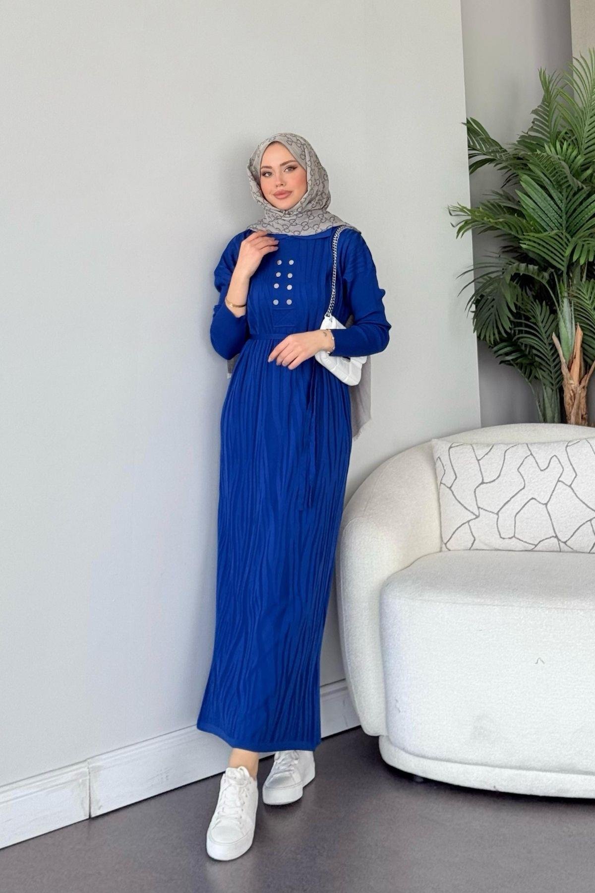 Osaka Zebra Desen Merserize Elbise Saks, Fiyatları Osaka Zebra Desen Merserize Elbise Saks- Haza Moda 