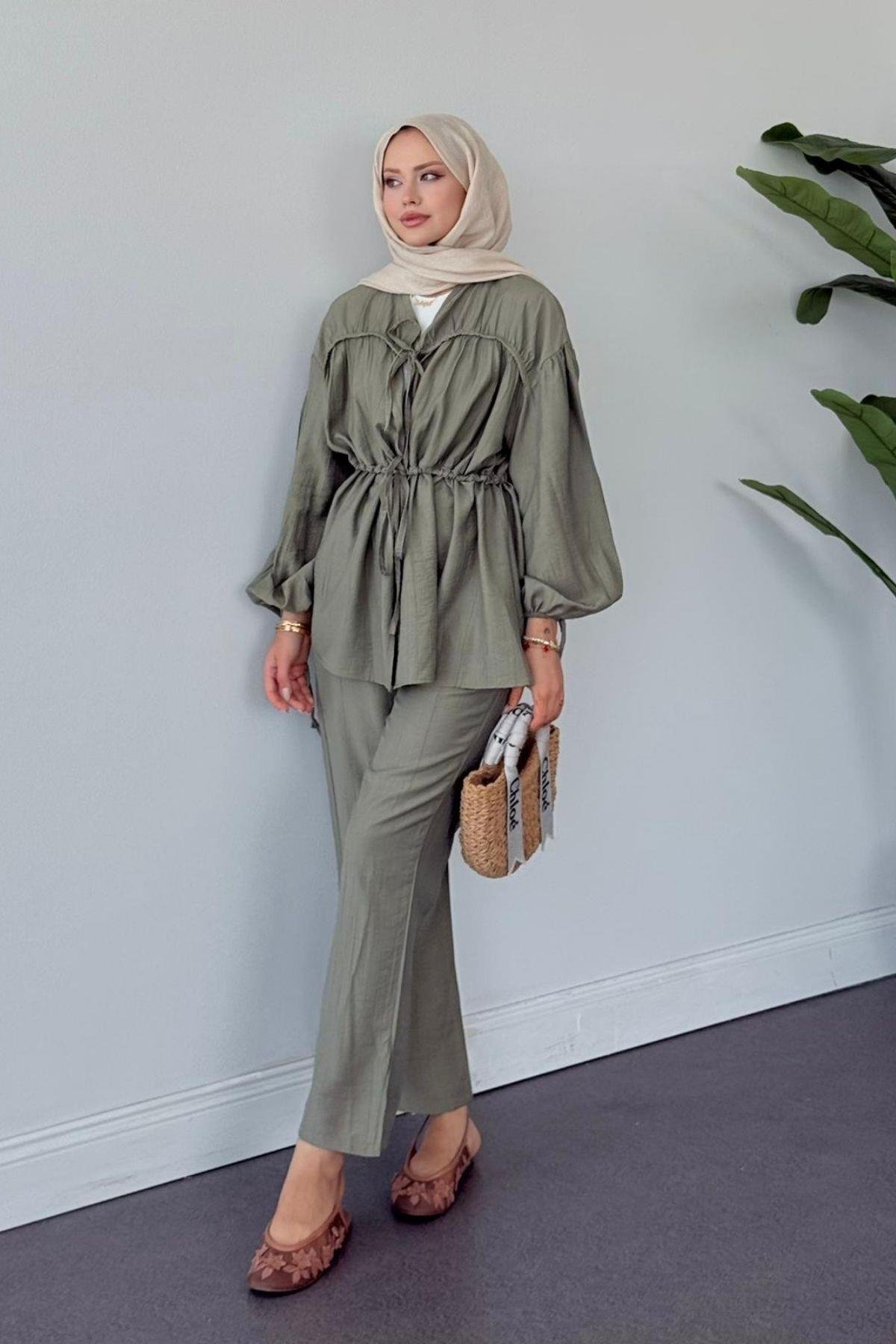 Oscar Büzgülü Takım HAKİ, Fiyatları Oscar Büzgülü Takım HAKİ- Haza Moda 