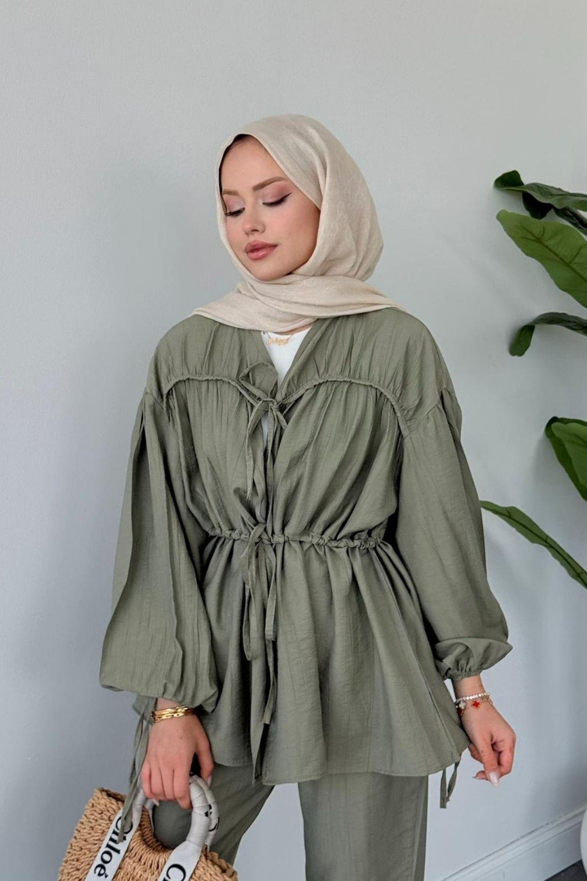 Oscar Büzgülü Takım HAKİ, Fiyatları Oscar Büzgülü Takım HAKİ- Haza Moda 