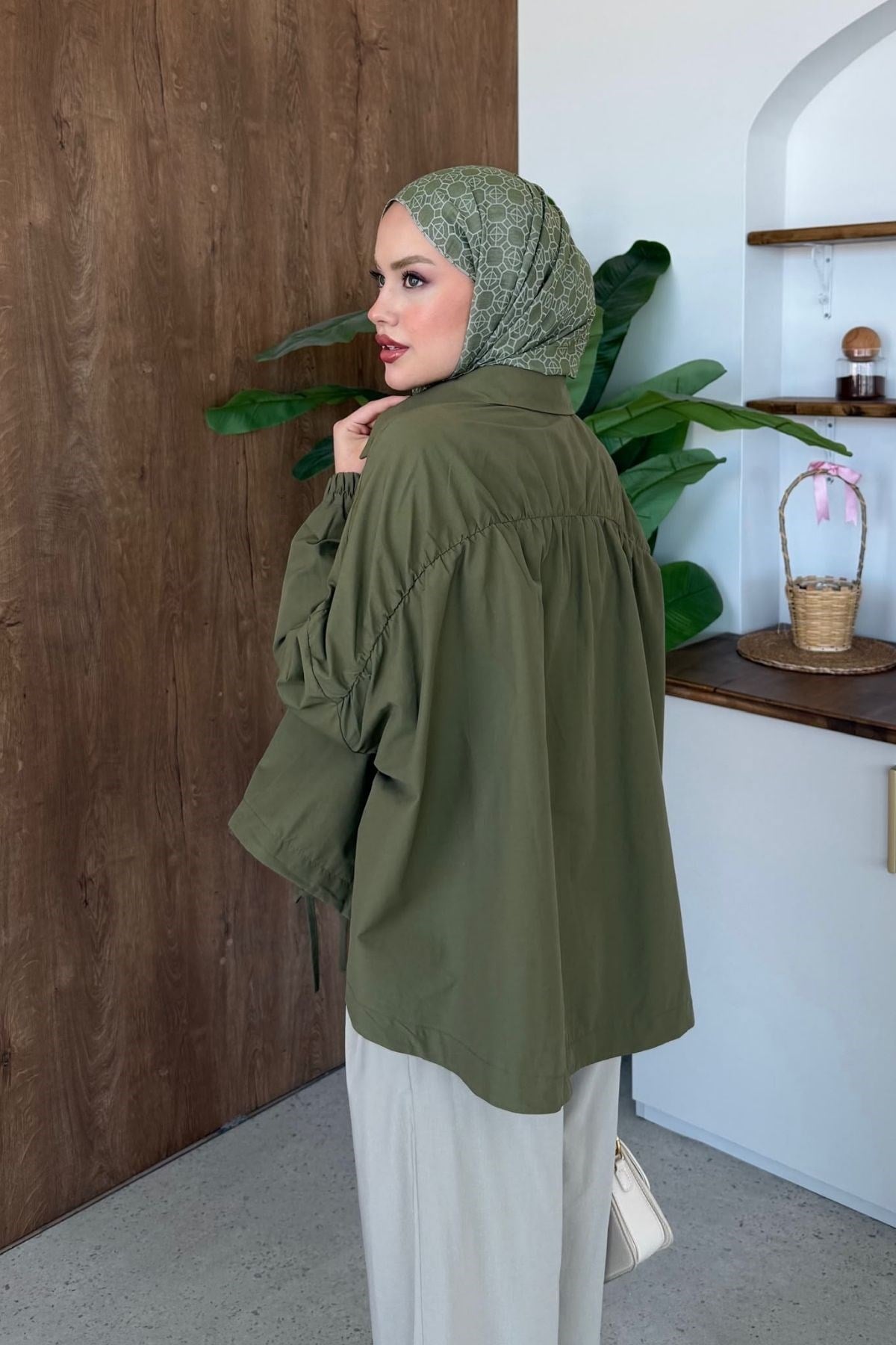 Oversize Poplin Gömek Haki, Fiyatları 