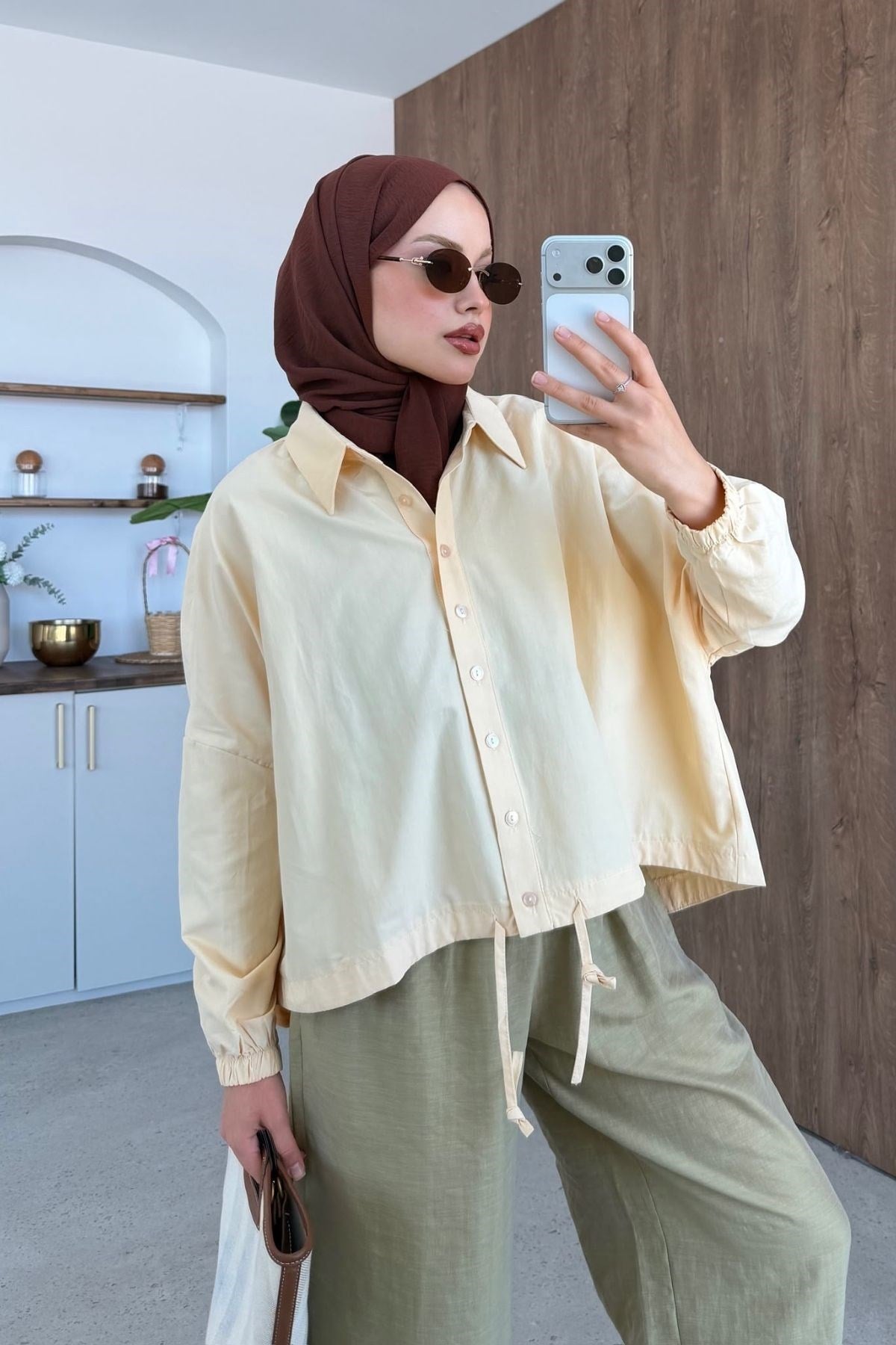Oversize Poplin Gömek Sarı, Fiyatları 