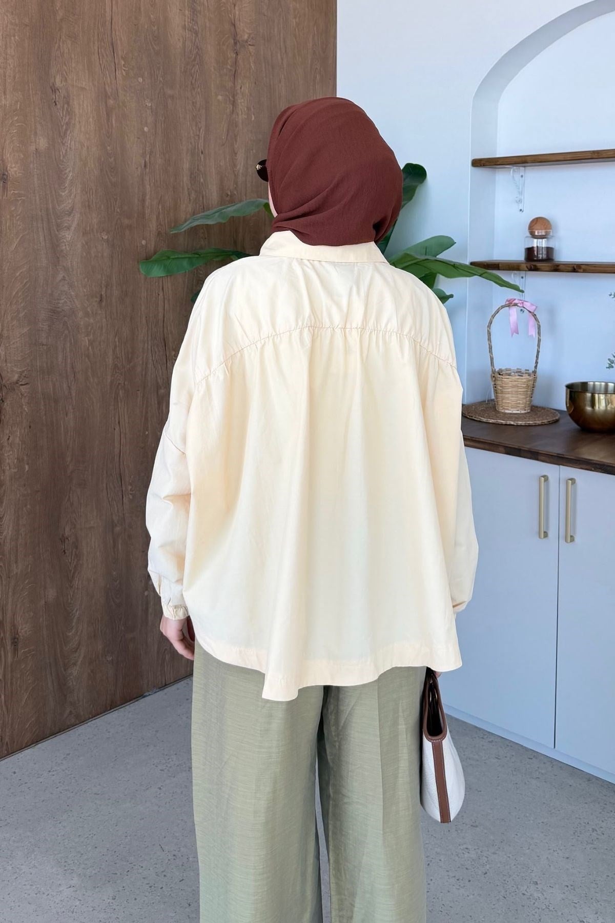 Oversize Poplin Gömek Sarı, Fiyatları 