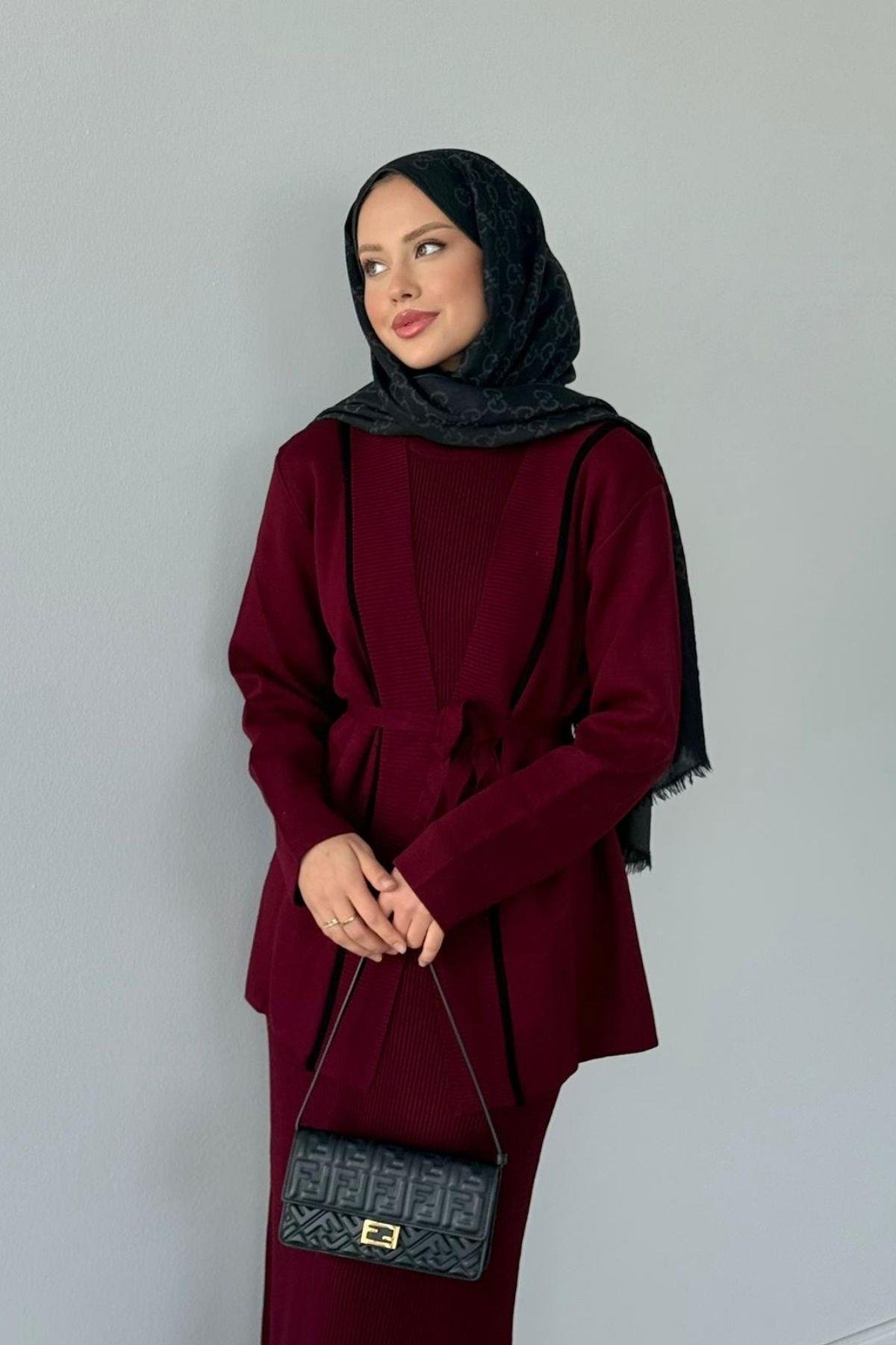 Özün Jileli Takım Bordo, Fiyatları Özün Jileli Takım Bordo- Haza Moda