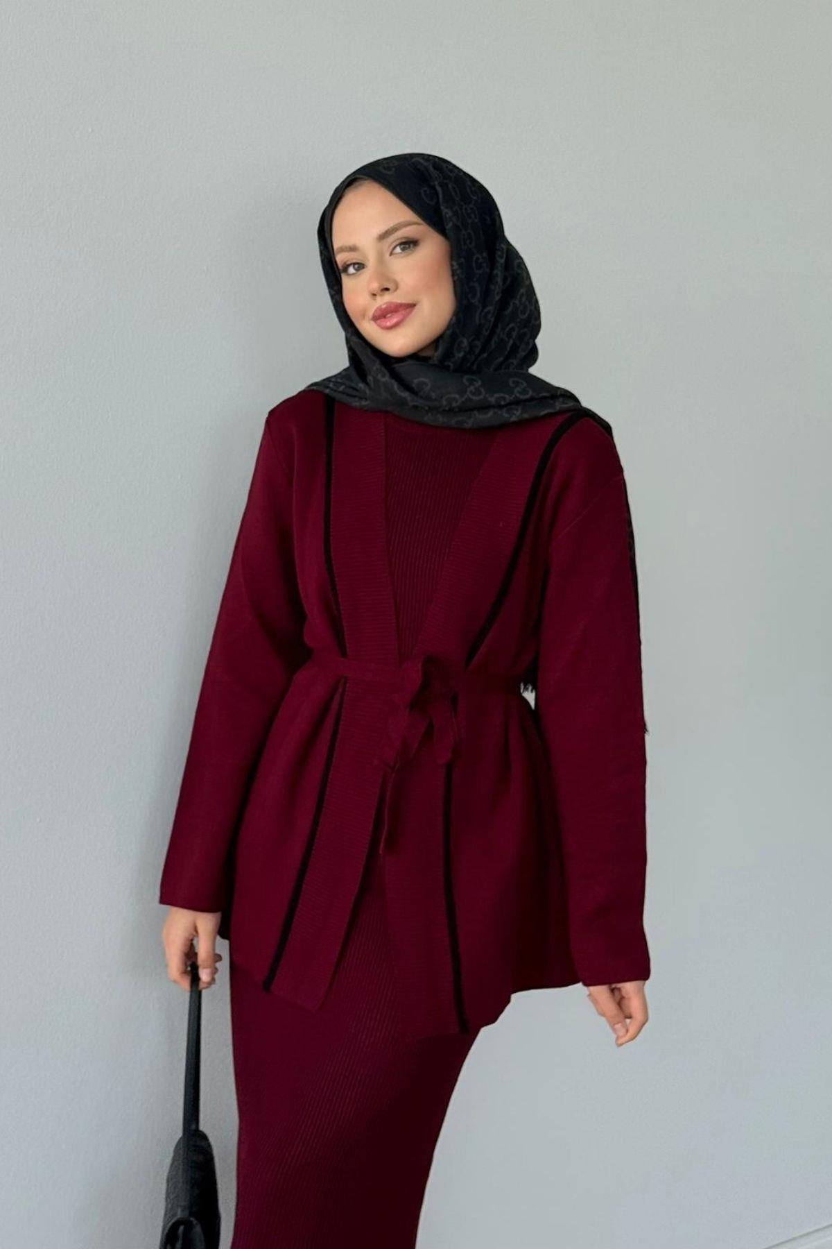 Özün Jileli Takım Bordo, Fiyatları Özün Jileli Takım Bordo- Haza Moda